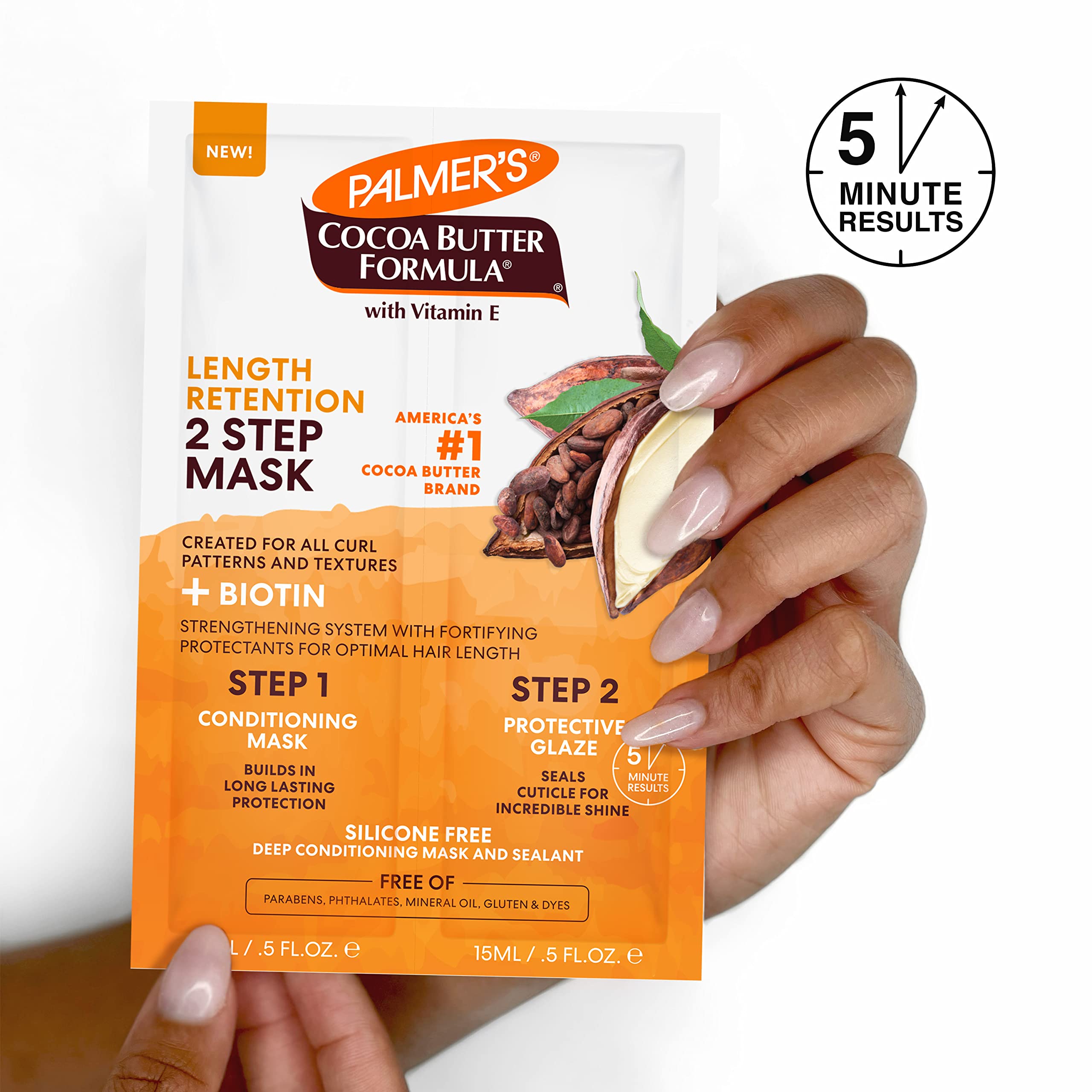 Palmer's Cocoa Butter Biotin Length Retention 2 Step Hair Mask 1 oz - Thumbnail 3