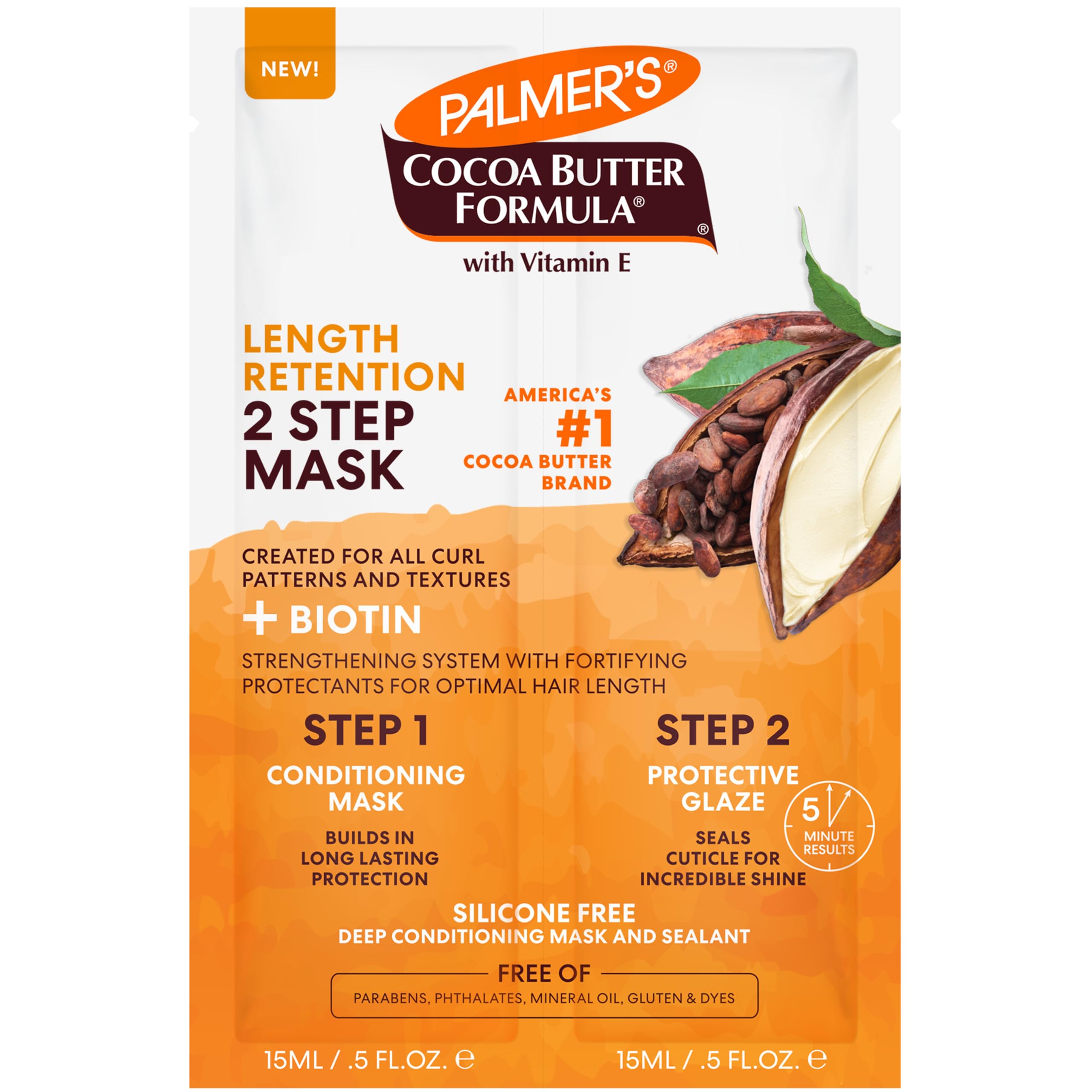 Palmer's Cocoa Butter Biotin Length Retention 2 Step Hair Mask 1 oz