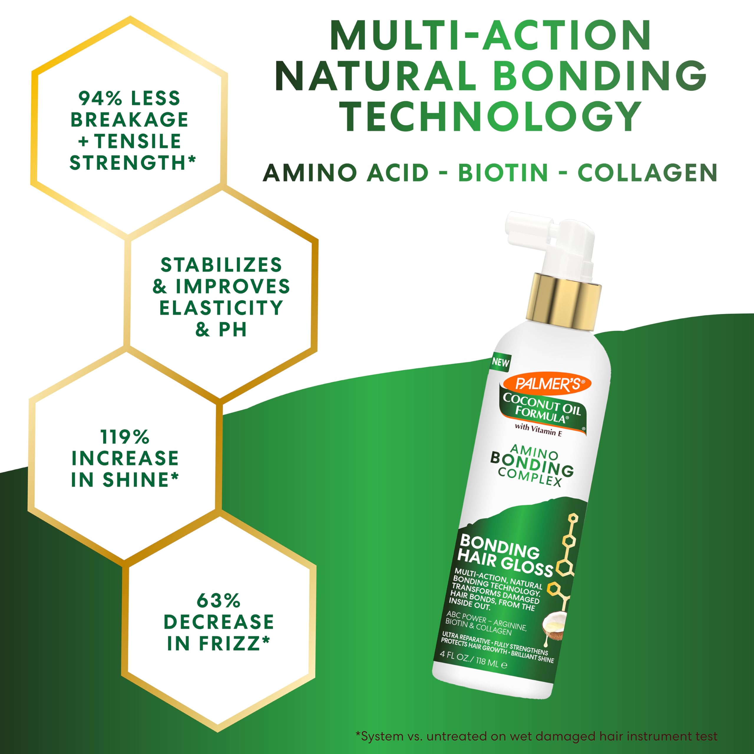 Palmer's Amino Bonding Complex Hair Gloss Hair Shine With Coconut Oil Vitamin E - Thumbnail 3