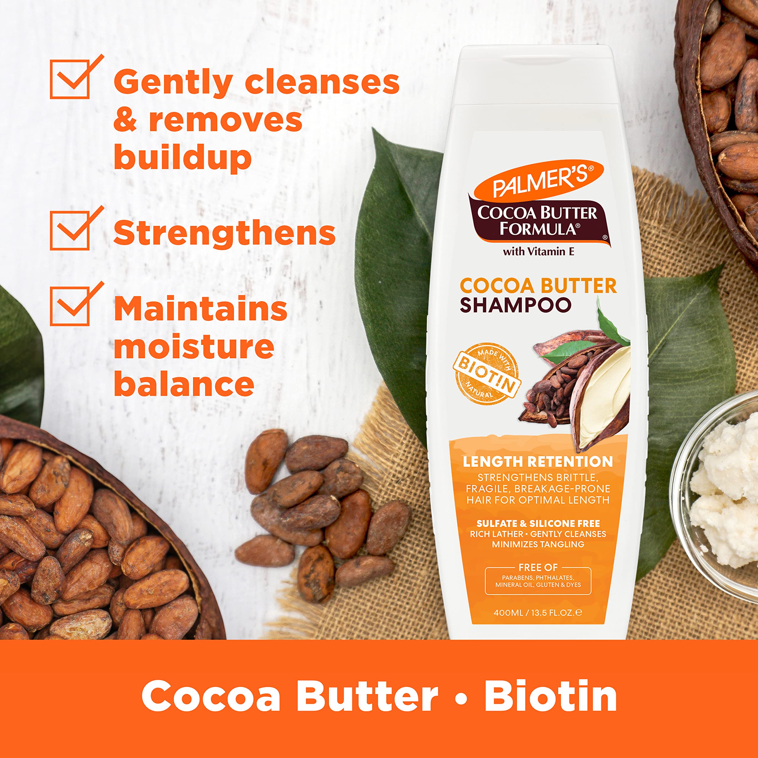 Palmer's Cocoa Butter Formula Biotin Length Retention Shampoo 13.5 Fl Oz - Thumbnail 3