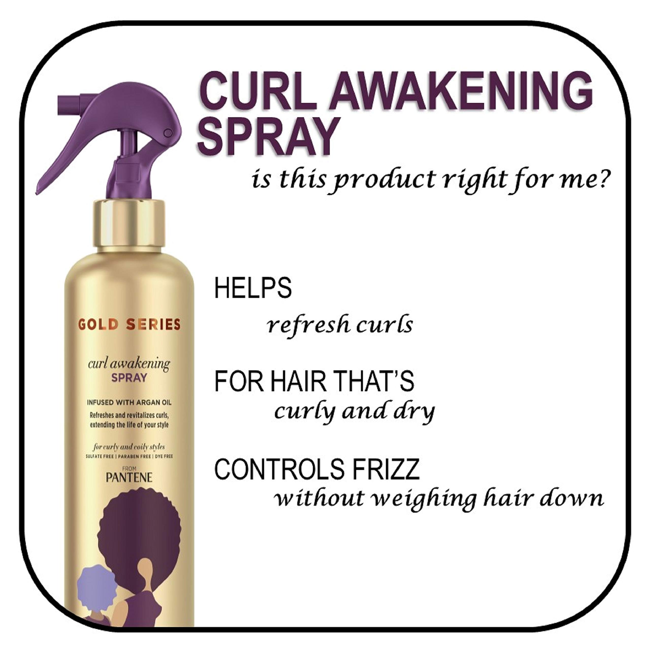 Pantene Gold Series Curl Awakening With Argan Oil for Curly Coily Hair 8.4 Fl Oz - Thumbnail 3