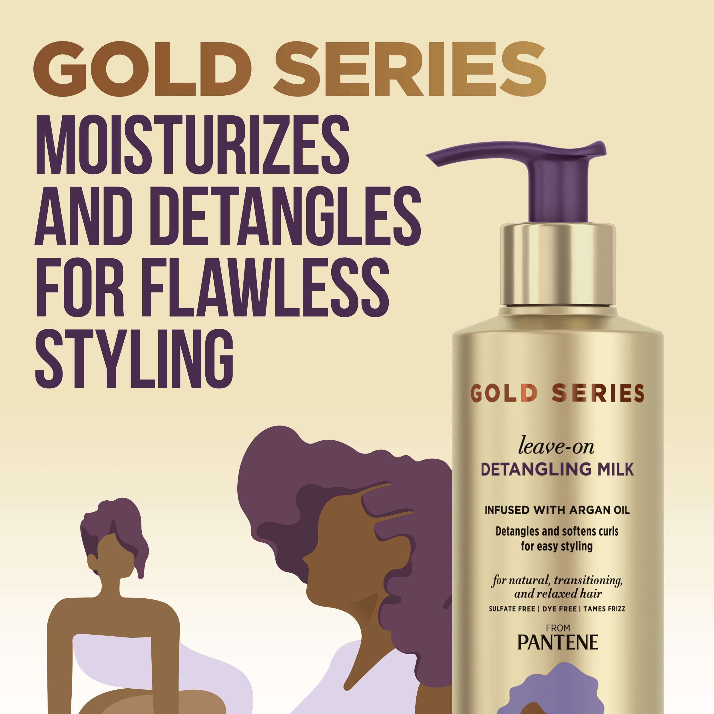 Pantene Gold Series Detangling Milk Hair Treatment for Curly Hair Natural and - Thumbnail 2