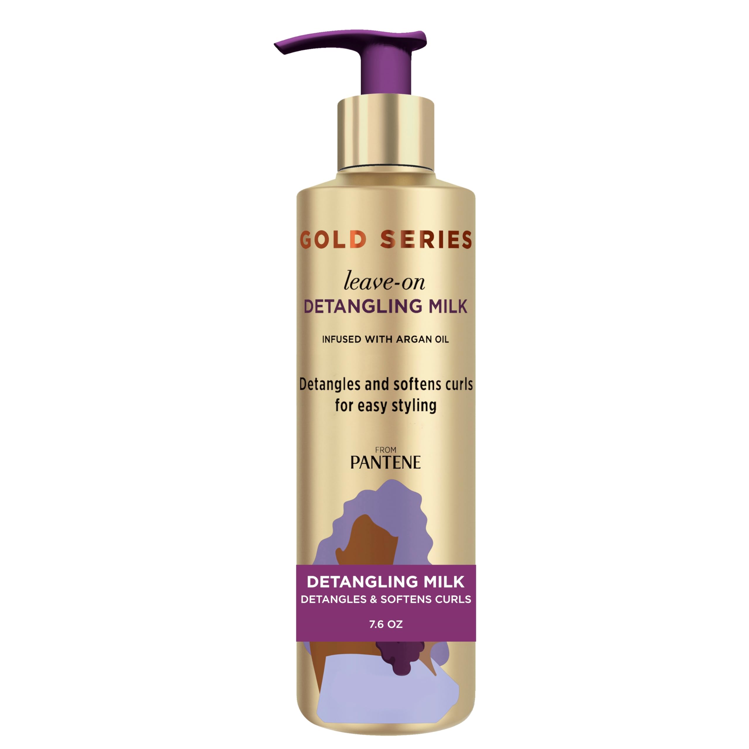 Pantene Gold Series Detangling Milk Hair Treatment for Curly Hair Natural and