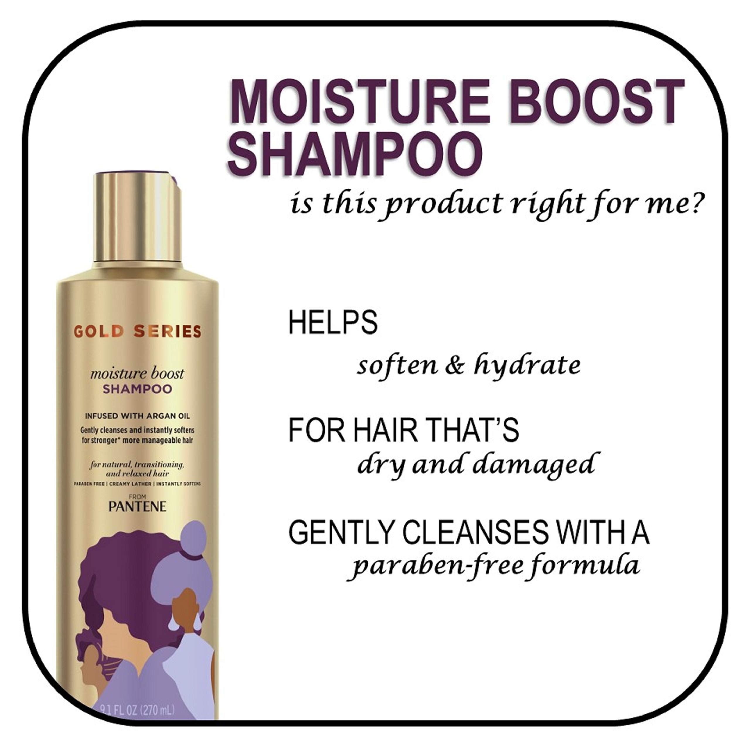 Pantene Prov Gold Series Boost Moisture Shampoo 9.1 Fl Oz - Thumbnail 3