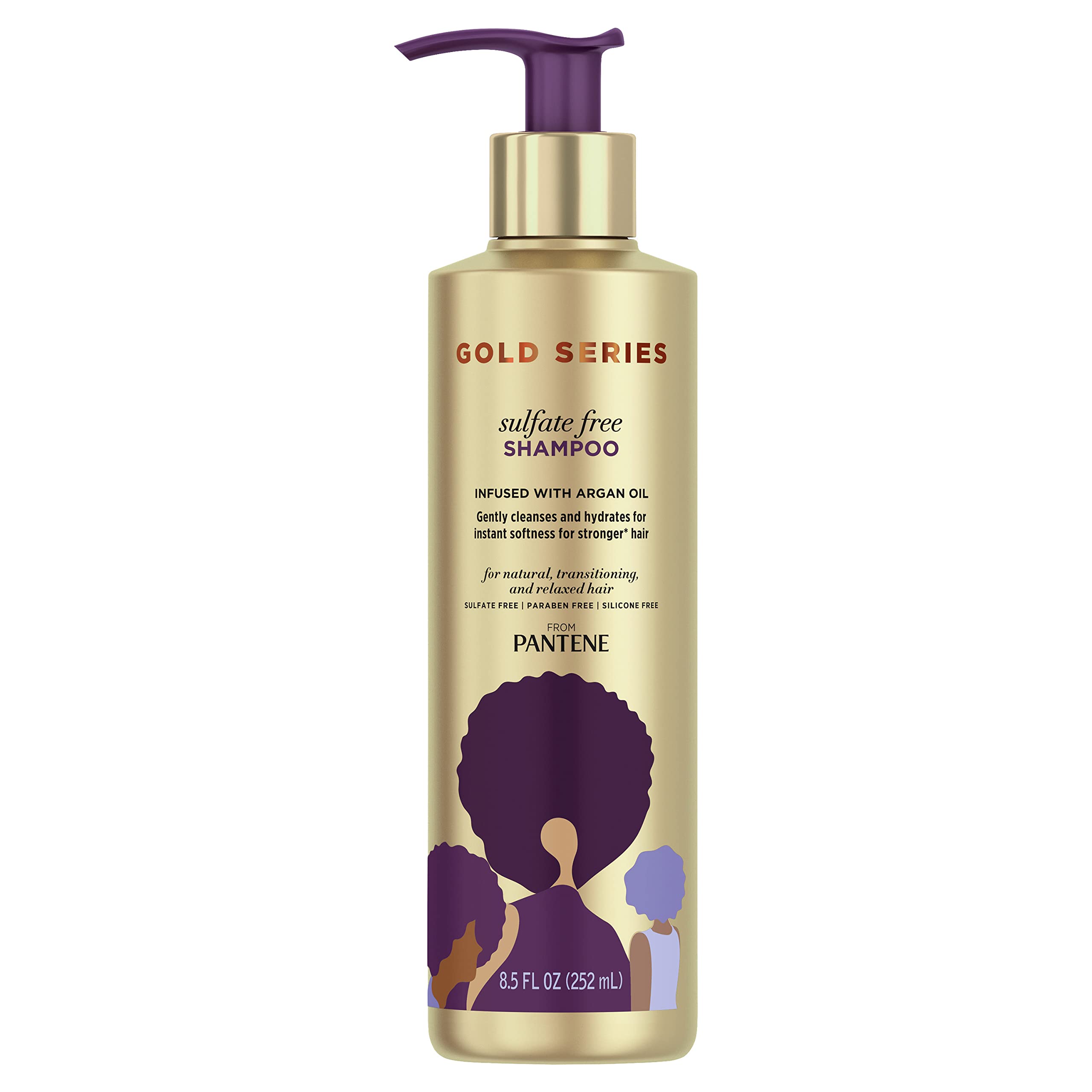 Pantene Gold Series Shampoo Sulfate Free With Argan Oil for Curly Coily Hair