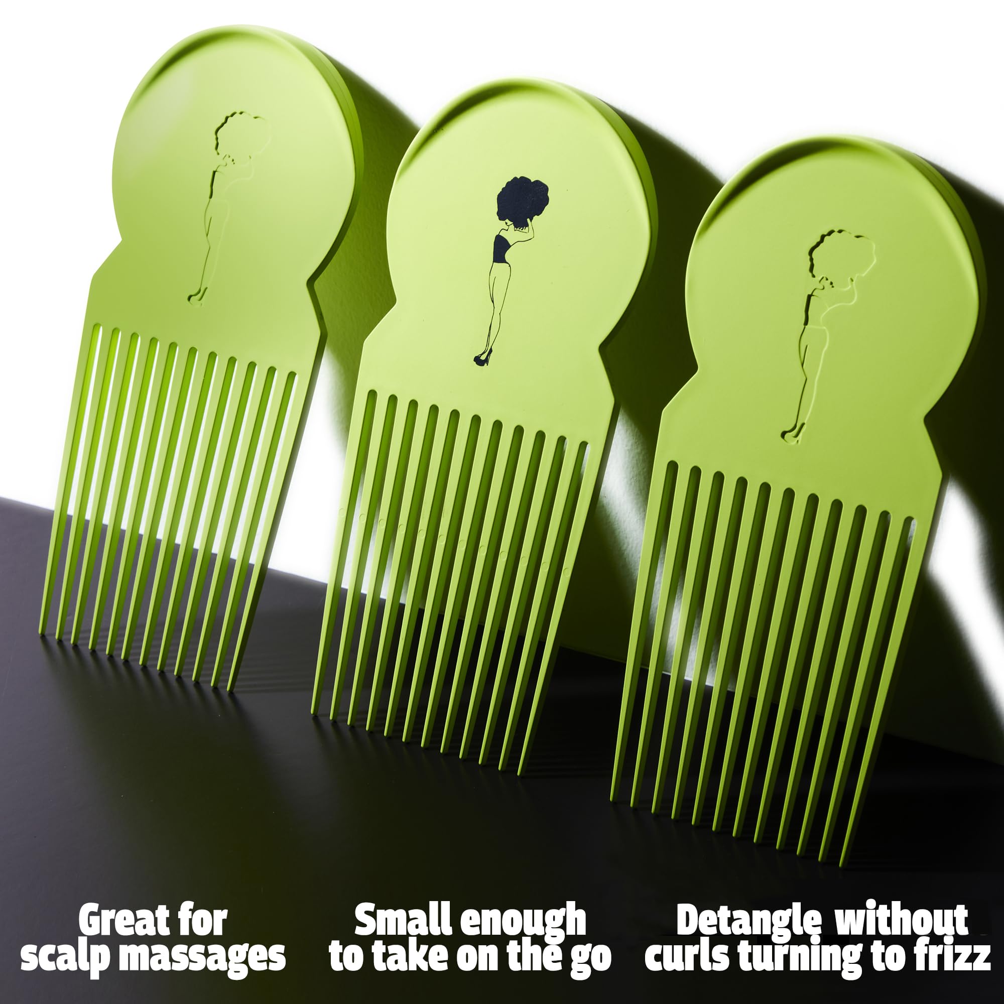 Pardon My Fro Afro Hair Pick Detangling Tool Women Thick Textured Hair Frizz - Thumbnail 2