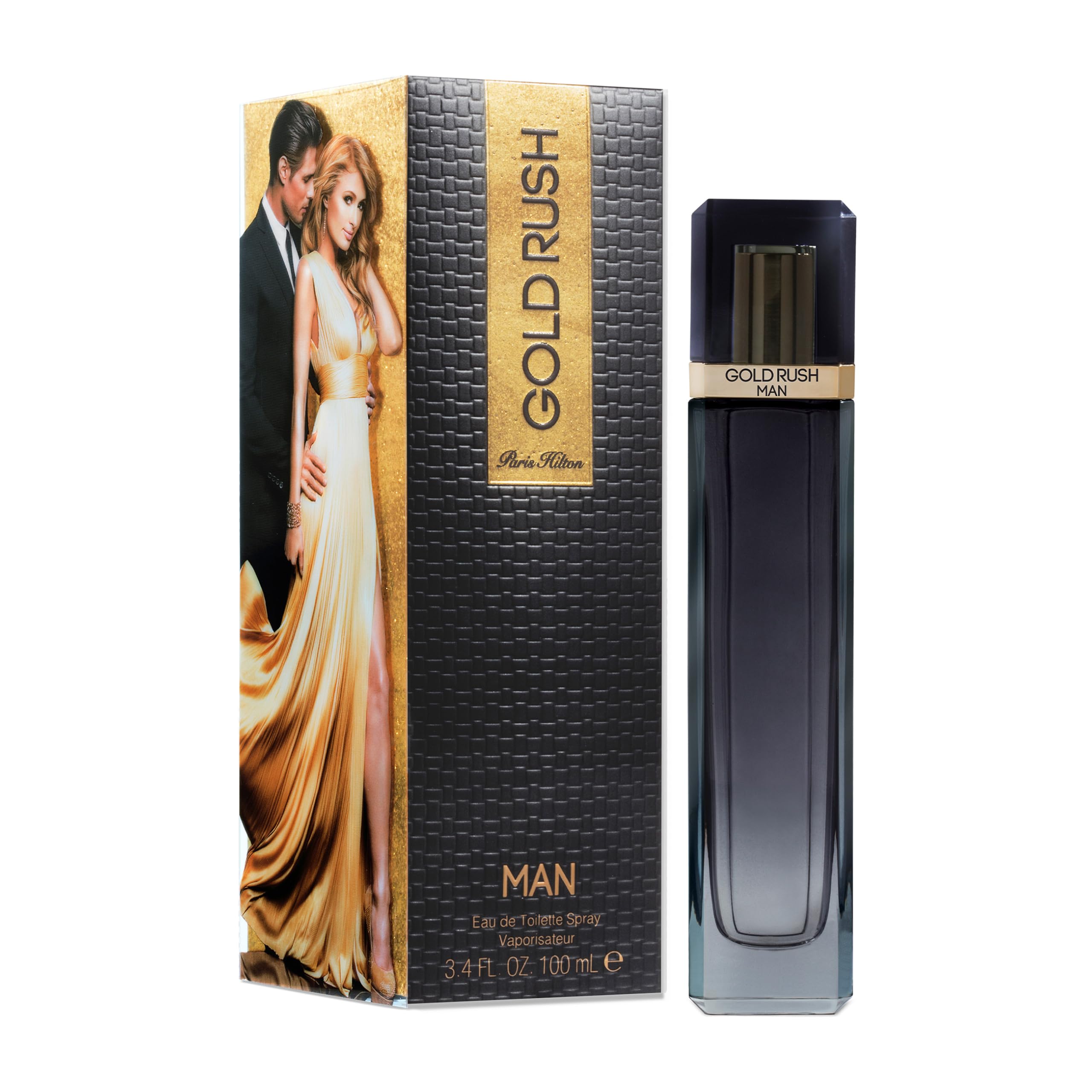Gold Rush Man 3.4 Fl Oz By Paris Hilton Black For Men EDT