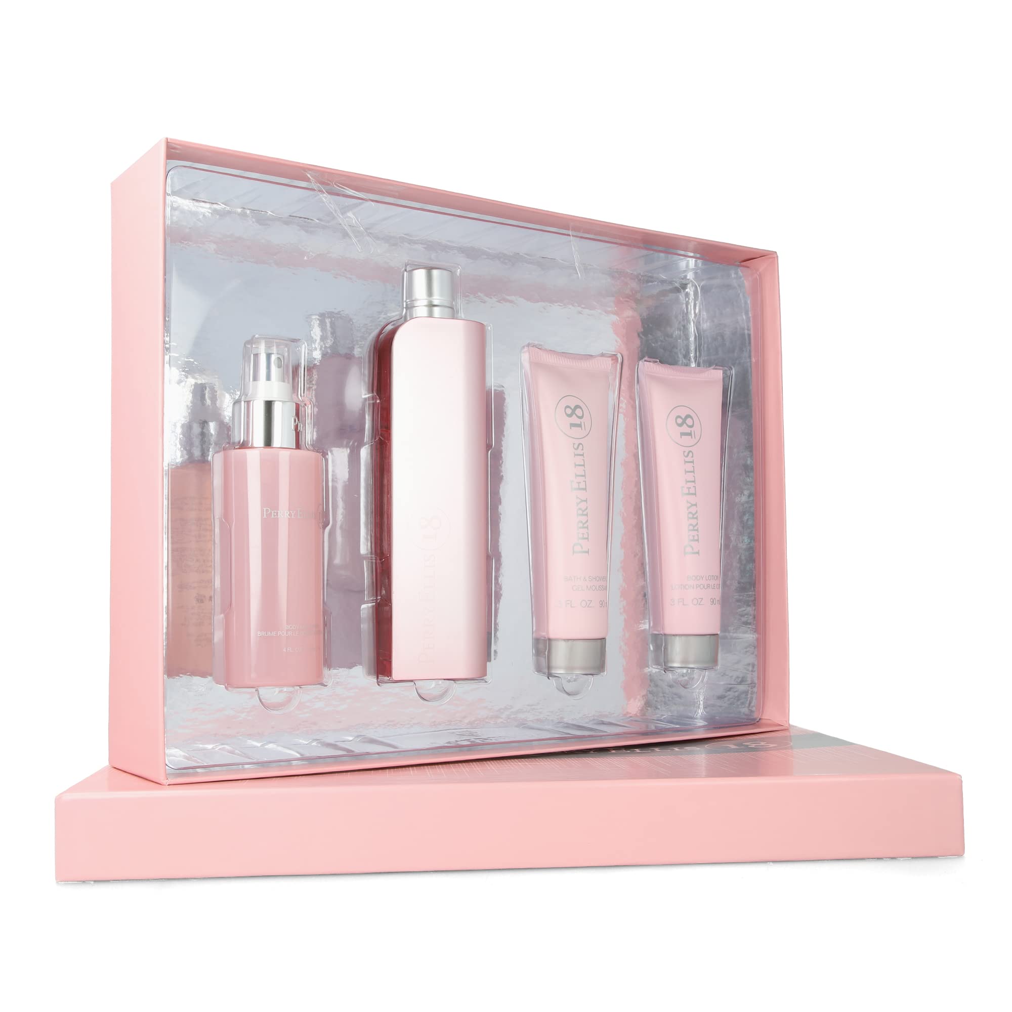 [Set] Perry Ellis 18 Women Body Lotion Body Mist Bath and Shower Gel 4 Pc EDP 3.4 oz - Thumbnail 2