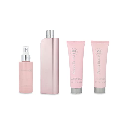 [Set] Perry Ellis 18 Women Body Lotion Body Mist Bath and Shower Gel 4 Pc EDP 3.4 oz - Thumbnail 3