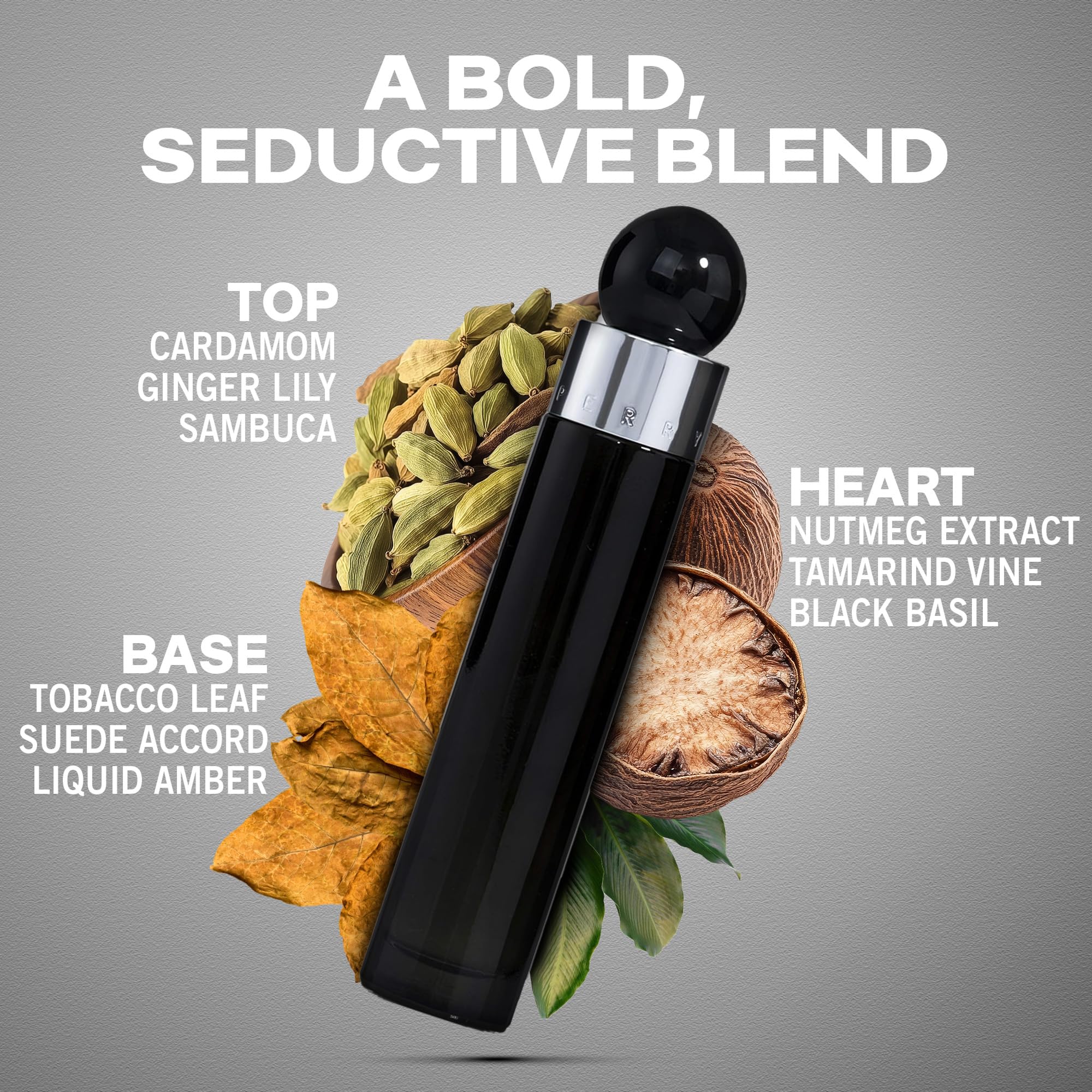 Perry Ellis 360° Black Cologne With Notes of Ginger Cardamom Tobacco Leaf 3.4 - Thumbnail 2