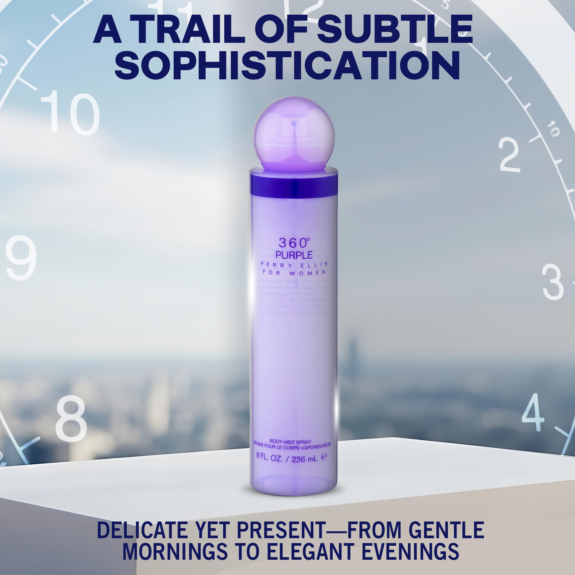 360 Purple By Perry Ellis Body Mist For Women 8 oz - Thumbnail 3