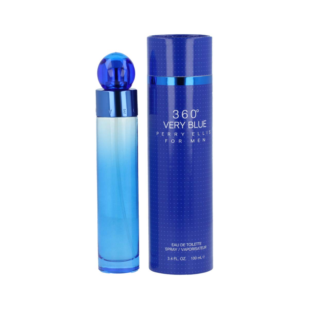 Perry Ellis 360° Very Blue Cologne With Notes of Bergamot Pear Musk 3.4 Fl Oz
