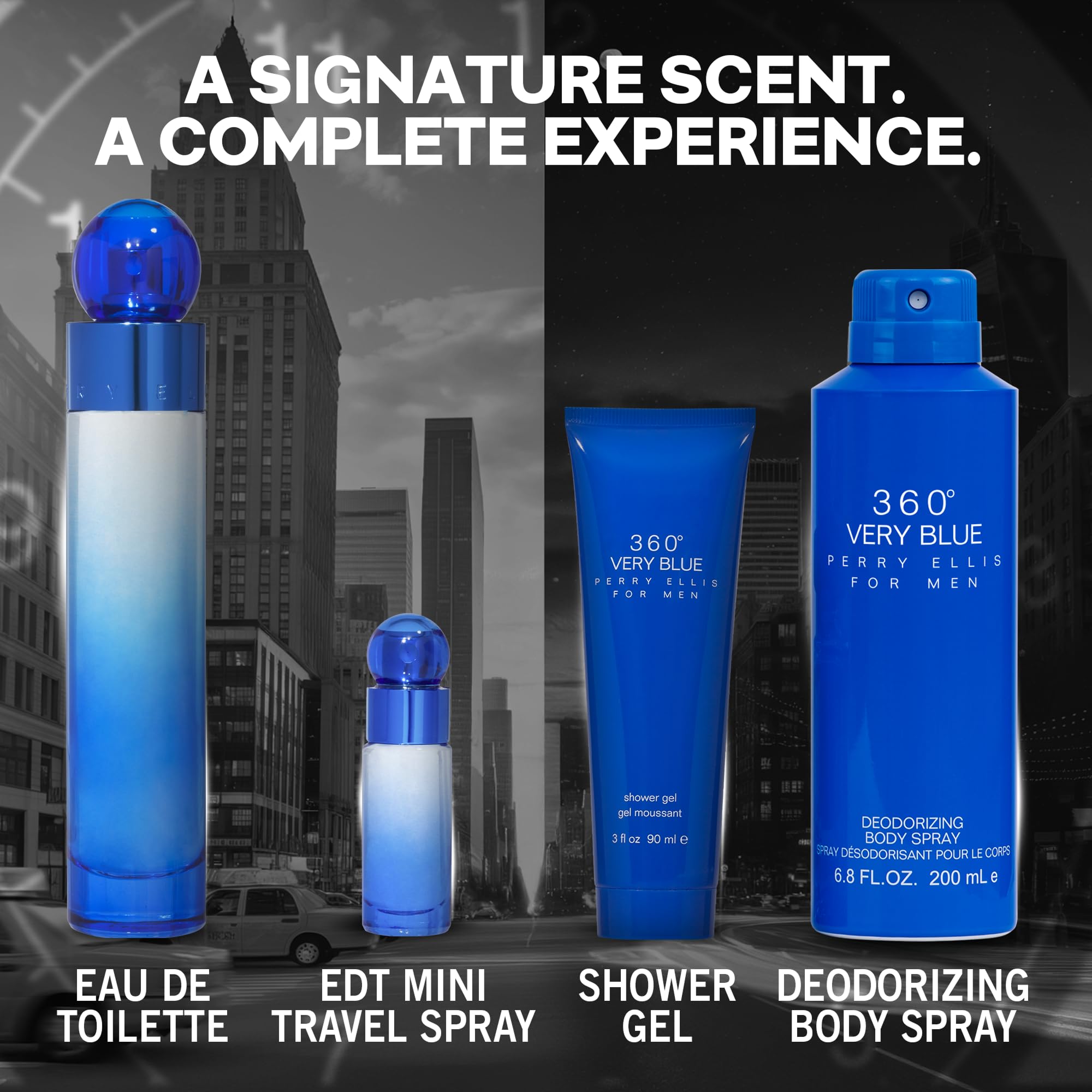 [Set] Perry Ellis 360 Very Blue 4 Pieces For Men EDT 3.4 oz - Thumbnail 3