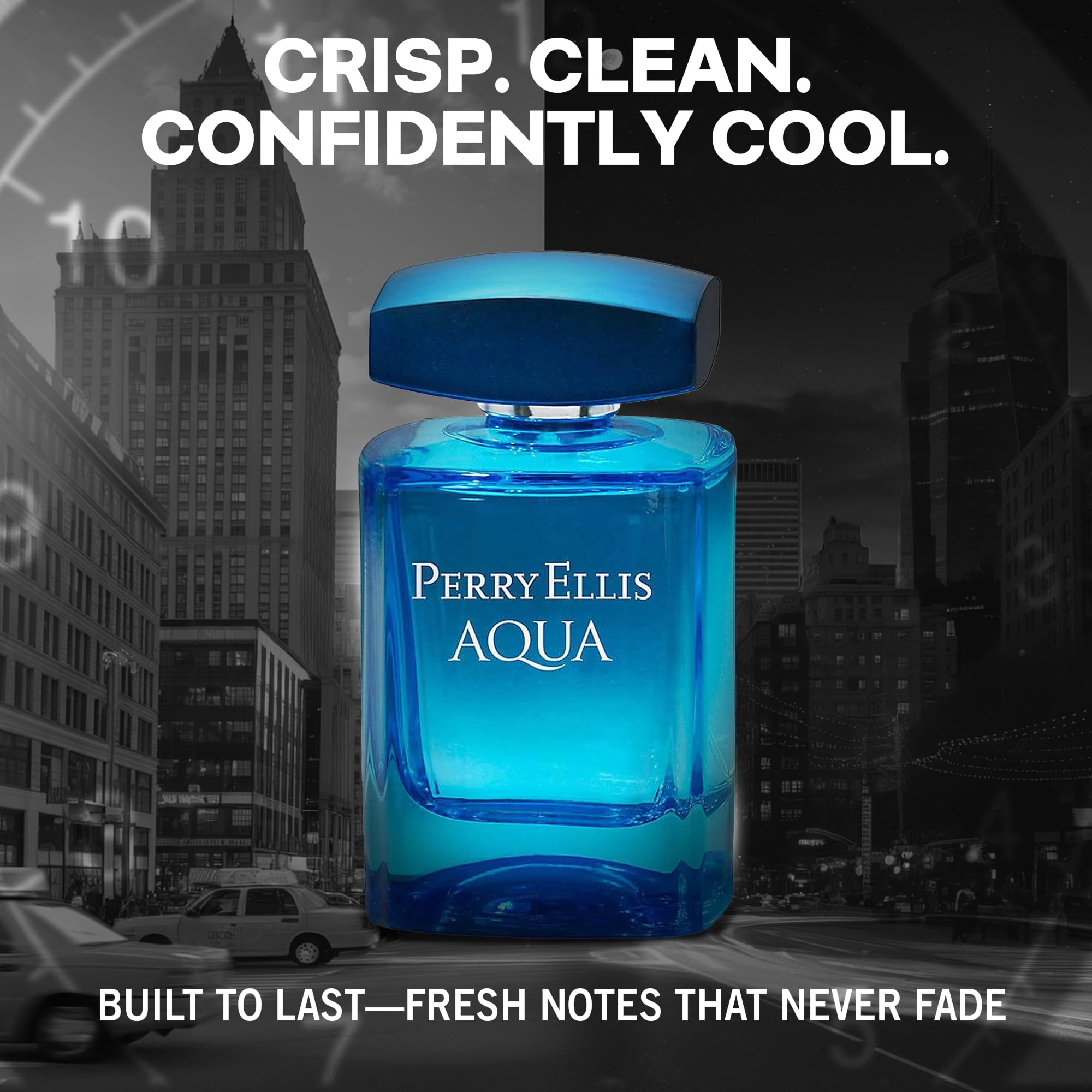 Perry Ellis Aqua Cologne With Notes of Bergamot Wood Notes Musk 3.4 Fl Oz For - Thumbnail 3