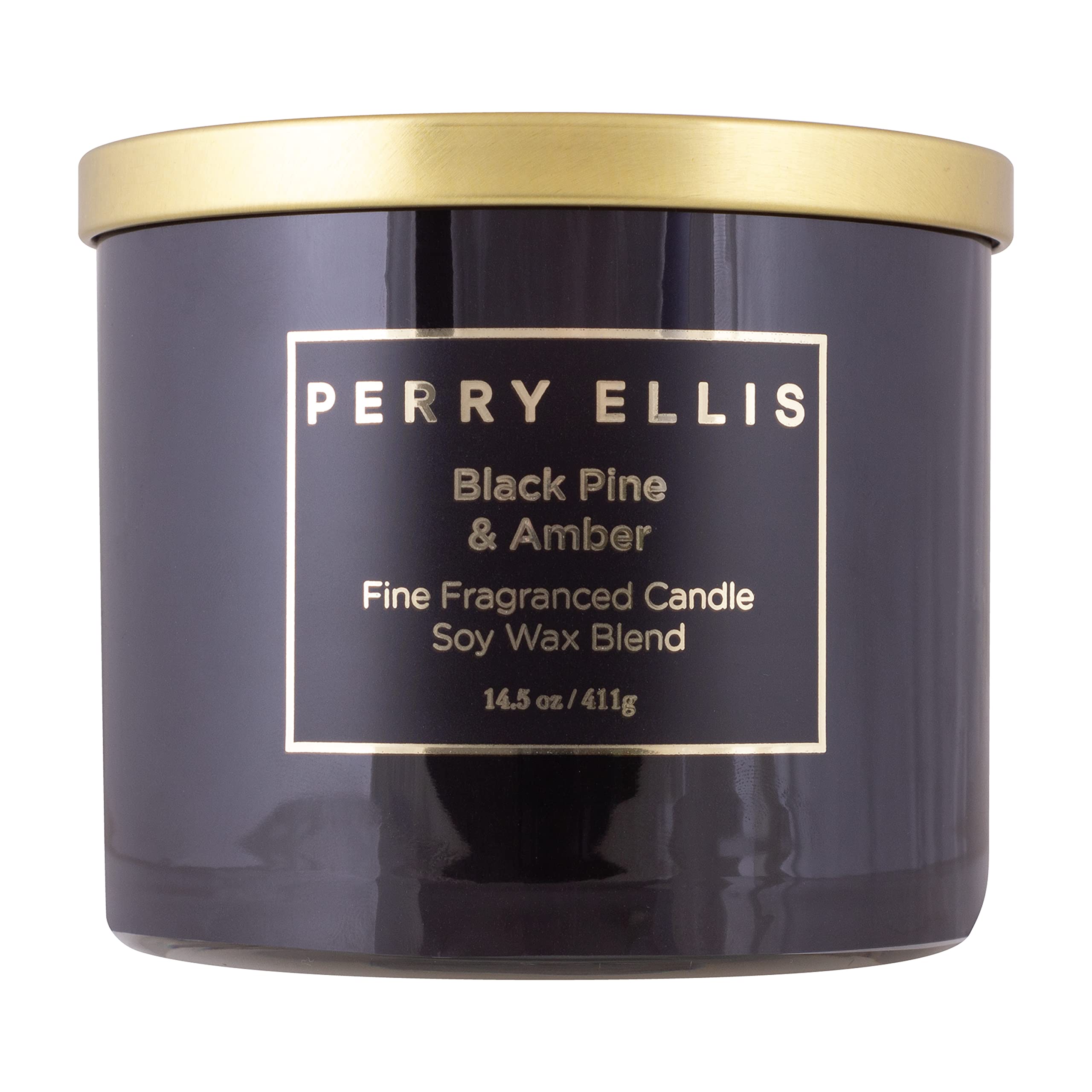 [Candles] Perry Ellis Black Pine and Amber 14.5 Candle Usa 1pcs Bybox