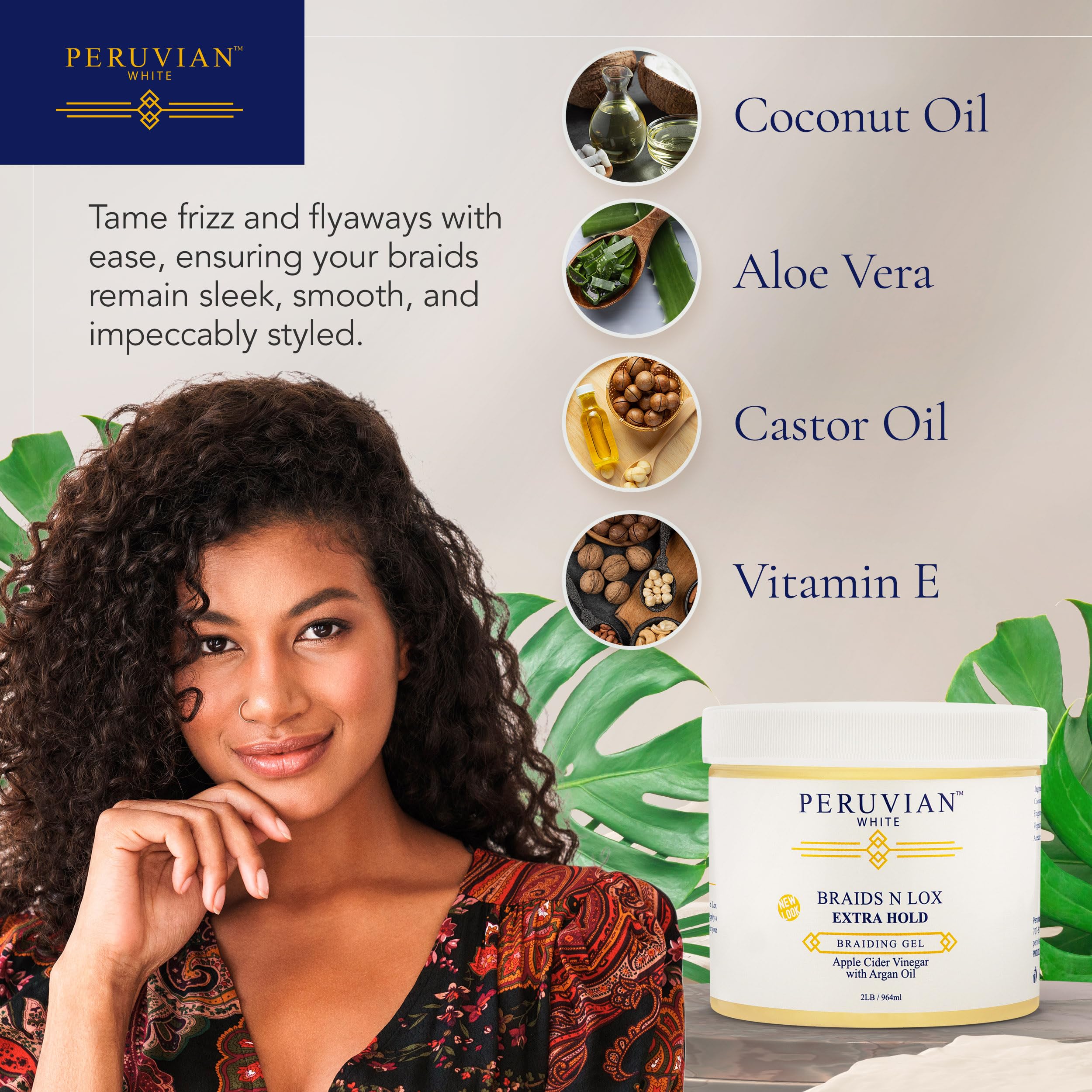 Peruvian White Braids N Lox Professional Braiding Gel Strong Hold and Superior - Thumbnail 3