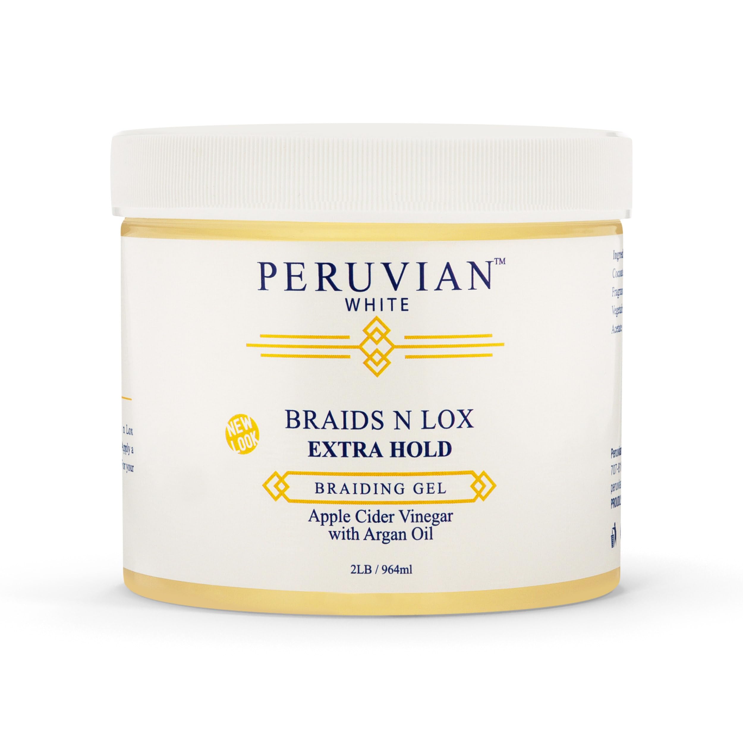 Peruvian White Braids N Lox Professional Braiding Gel Strong Hold and Superior