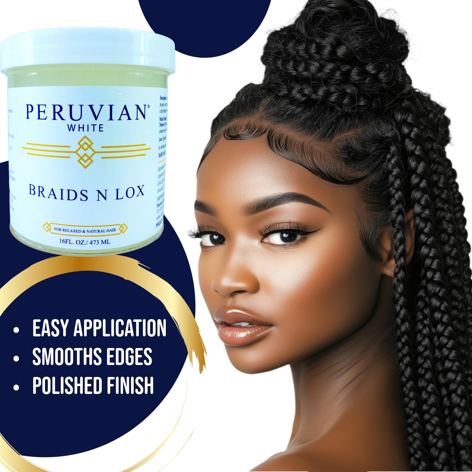 Peruvian White Braids N Lox Braiding Gel 8 oz - Thumbnail 2