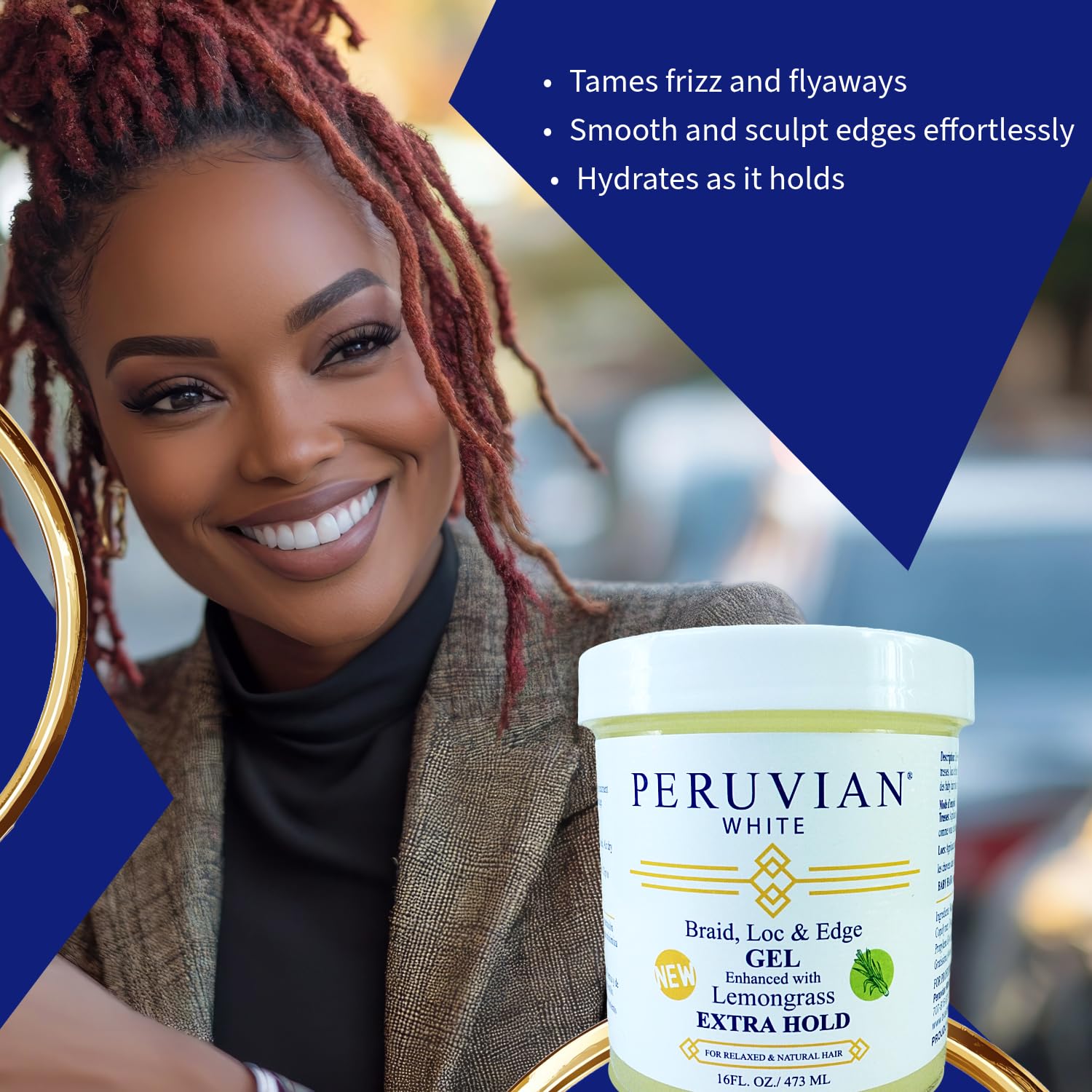 Peruvian White Braids N Lox Braid Loc Edge Braiding Gel Extra Hold for Relaxed - Thumbnail 2