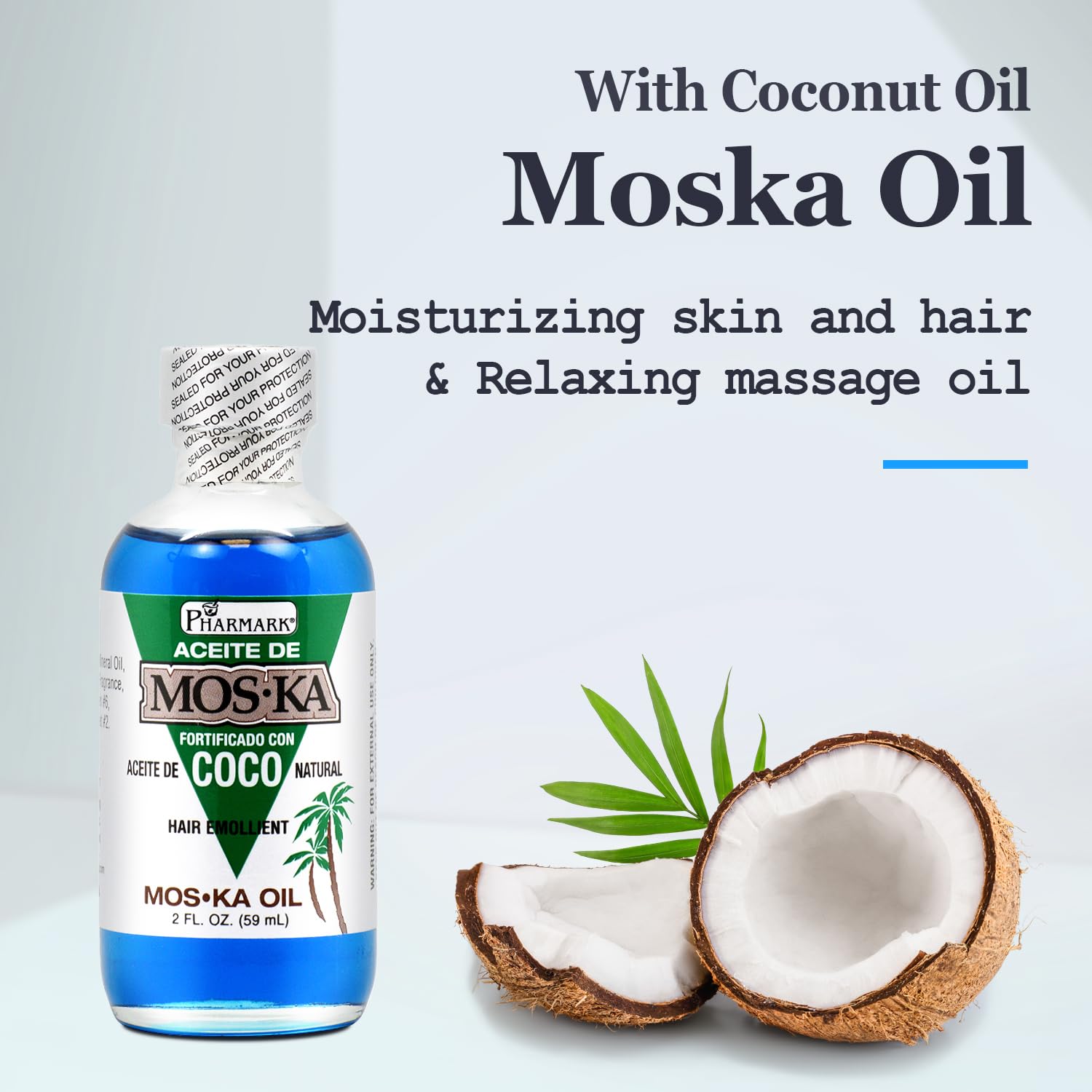 Aceite de Moska Fortificado Con Aceite de Coco . 2 oz