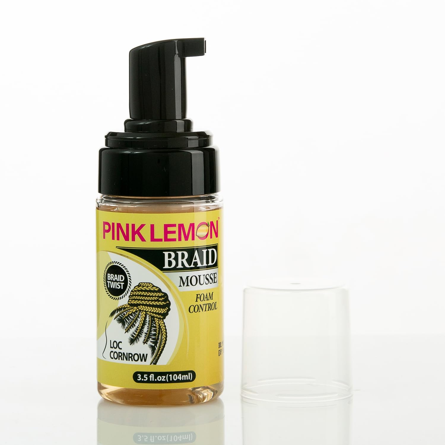 Pink Lemon Braid Mousse Foam Control for Loc and Cornrow Styling 3.5 Fl Oz - Thumbnail 2