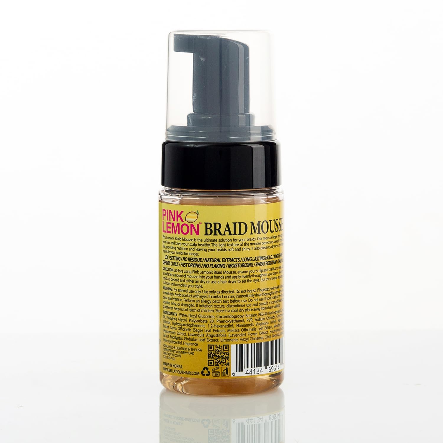 Pink Lemon Braid Mousse Foam Control for Loc and Cornrow Styling 3.5 Fl Oz - Thumbnail 3