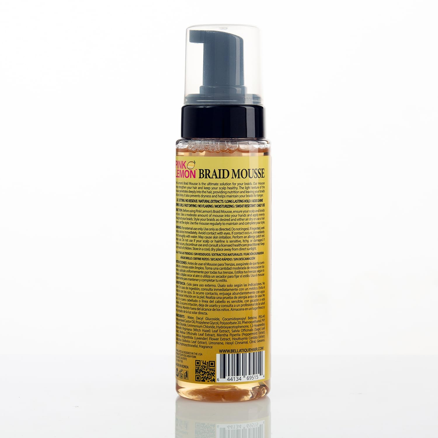 Pink Lemon Braid Mousse Foam Control for Loc and Cornrow Styling 8 Fl Oz - Thumbnail 3