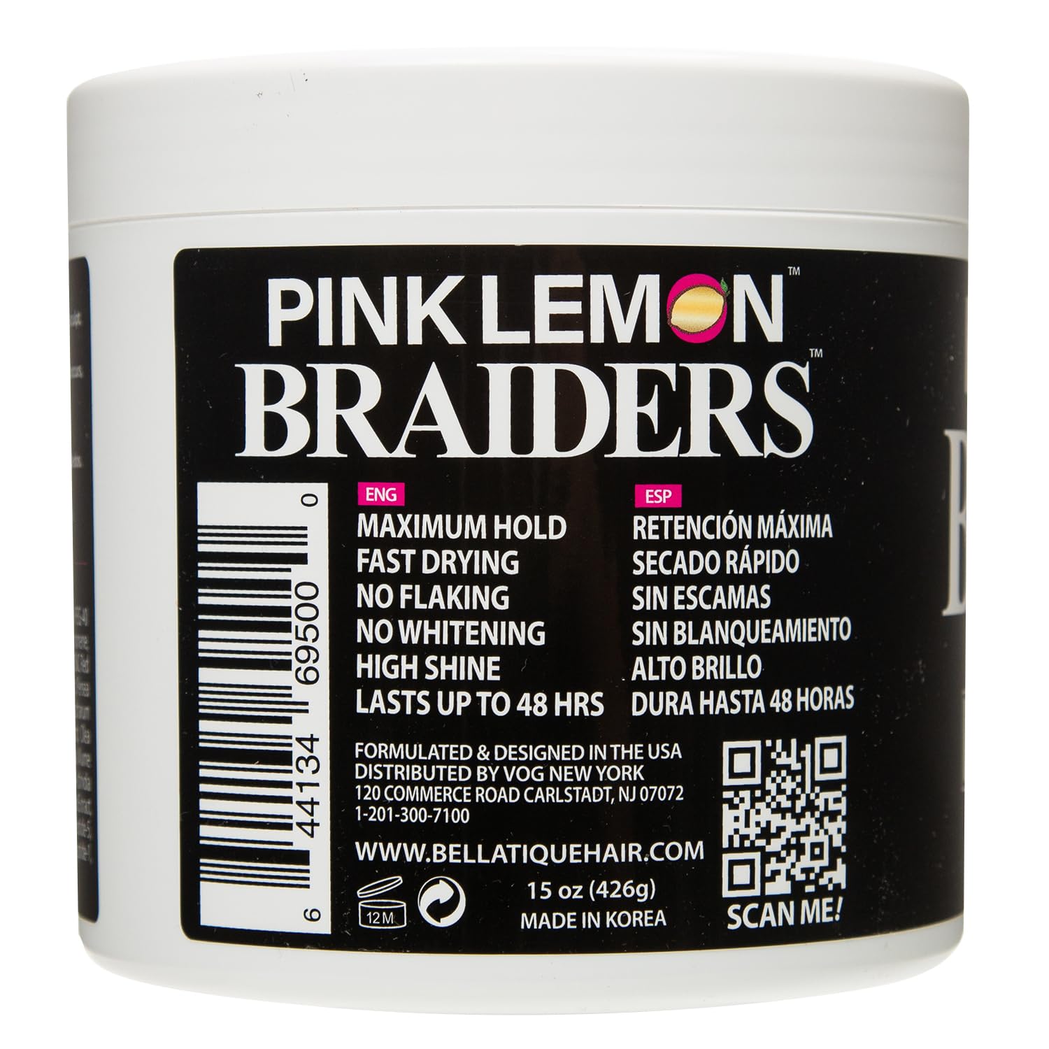 Pink Lemon Braiding Gel Maximum Hold No Flaking Hold High Shine. for Micro - Thumbnail 3