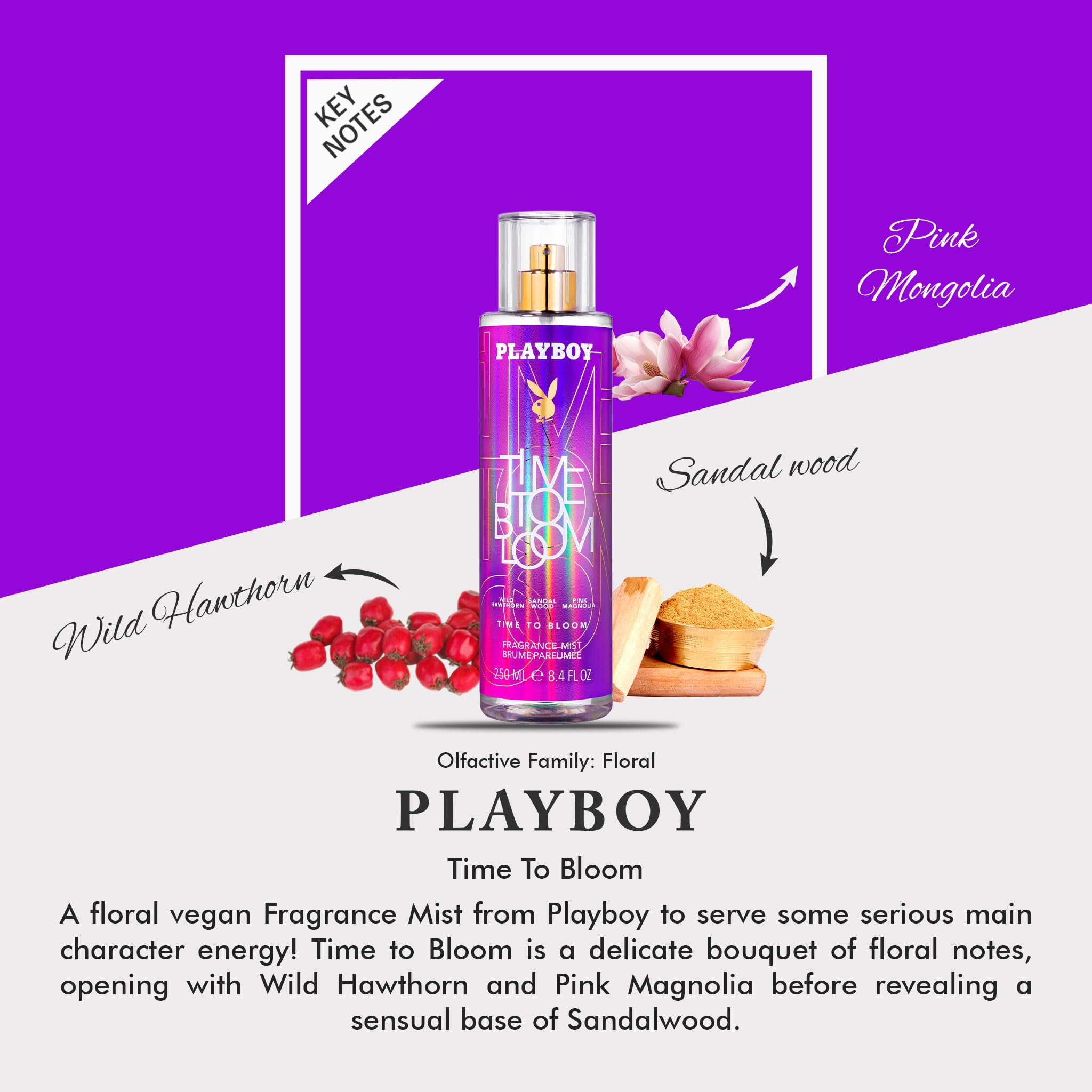 [Body Mist] Playboy Time To Bloom 8.5 Body Mist Usa 1pcs Bybox - Thumbnail 3