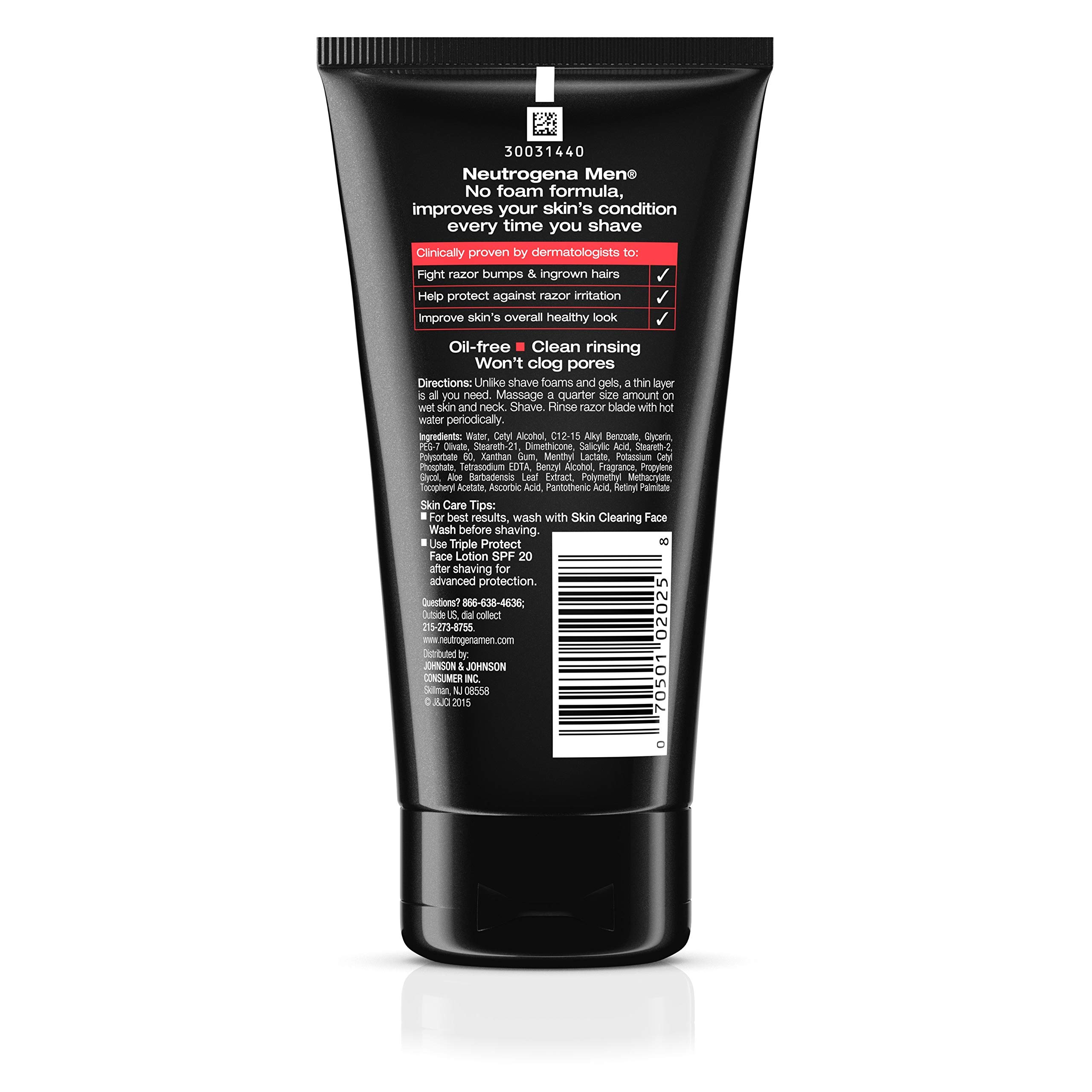 Neutrogena Men Skin Clearing Shave Cream Oil Free Shaving Cream To Help Prevent