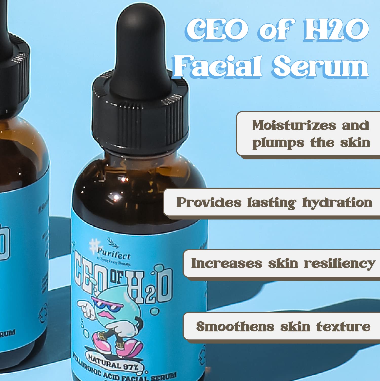 Purifect Ceo of H20 Hyaluronic Acid Facial Serum Hydrating Moisturizing - Thumbnail 2