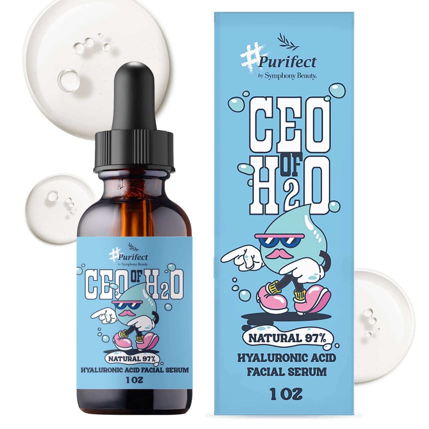 Purifect Ceo of H20 Hyaluronic Acid Facial Serum Hydrating Moisturizing