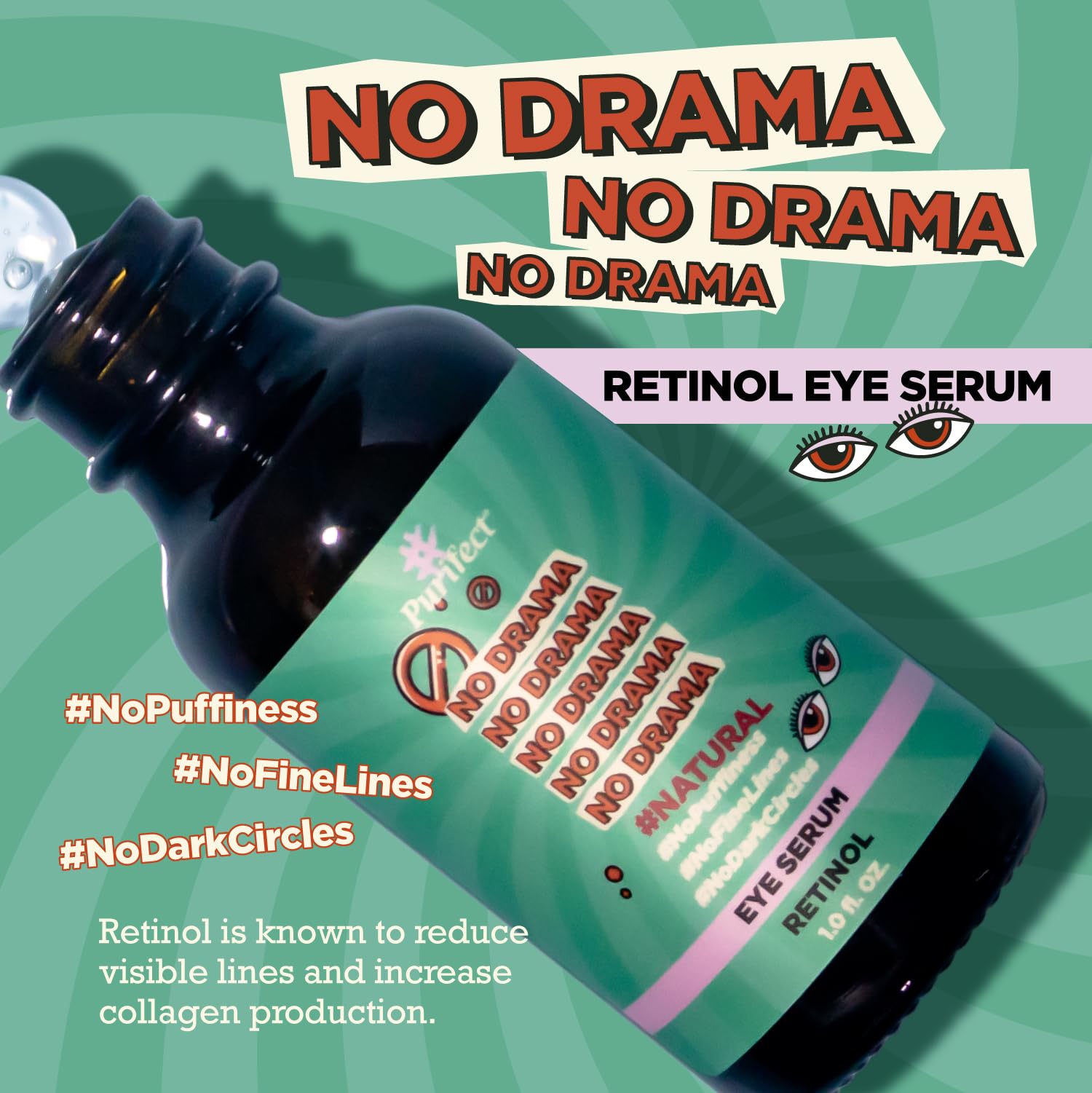 Purifect Natural Retinol Eye Serum Dark Circles Under Eye Treatment for - Thumbnail 2
