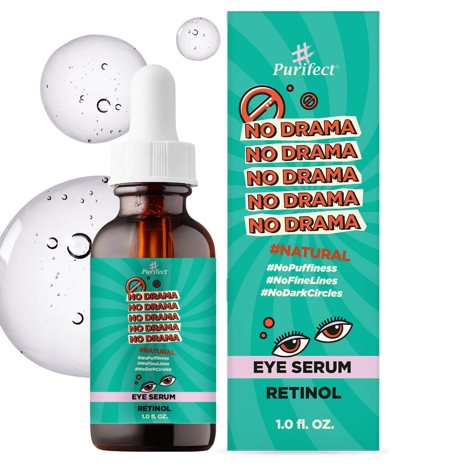 Purifect Natural Retinol Eye Serum Dark Circles Under Eye Treatment for