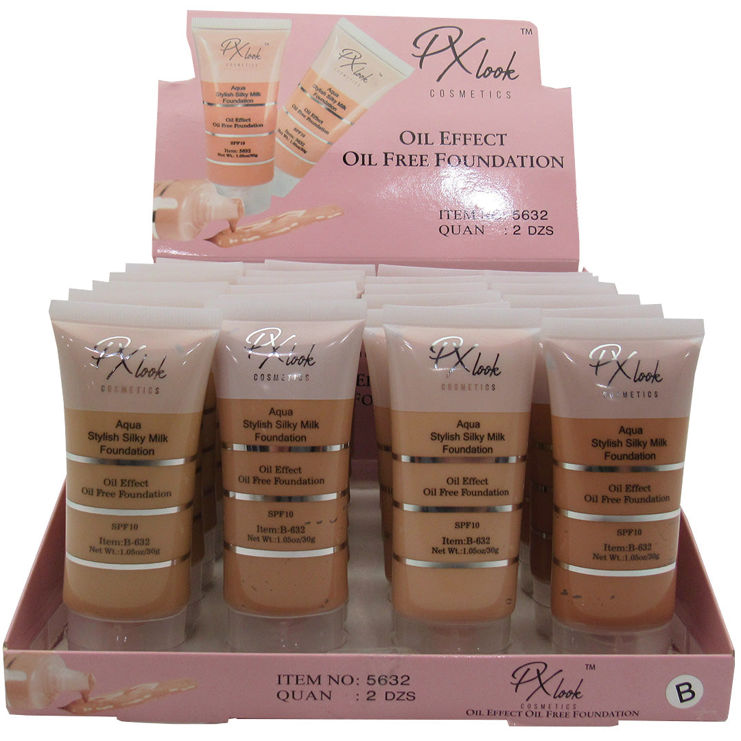 (24-pack) PX Look Makeup Oil Effect Liquid Foundation - Wolesale Display 24 Units (5632-B)
