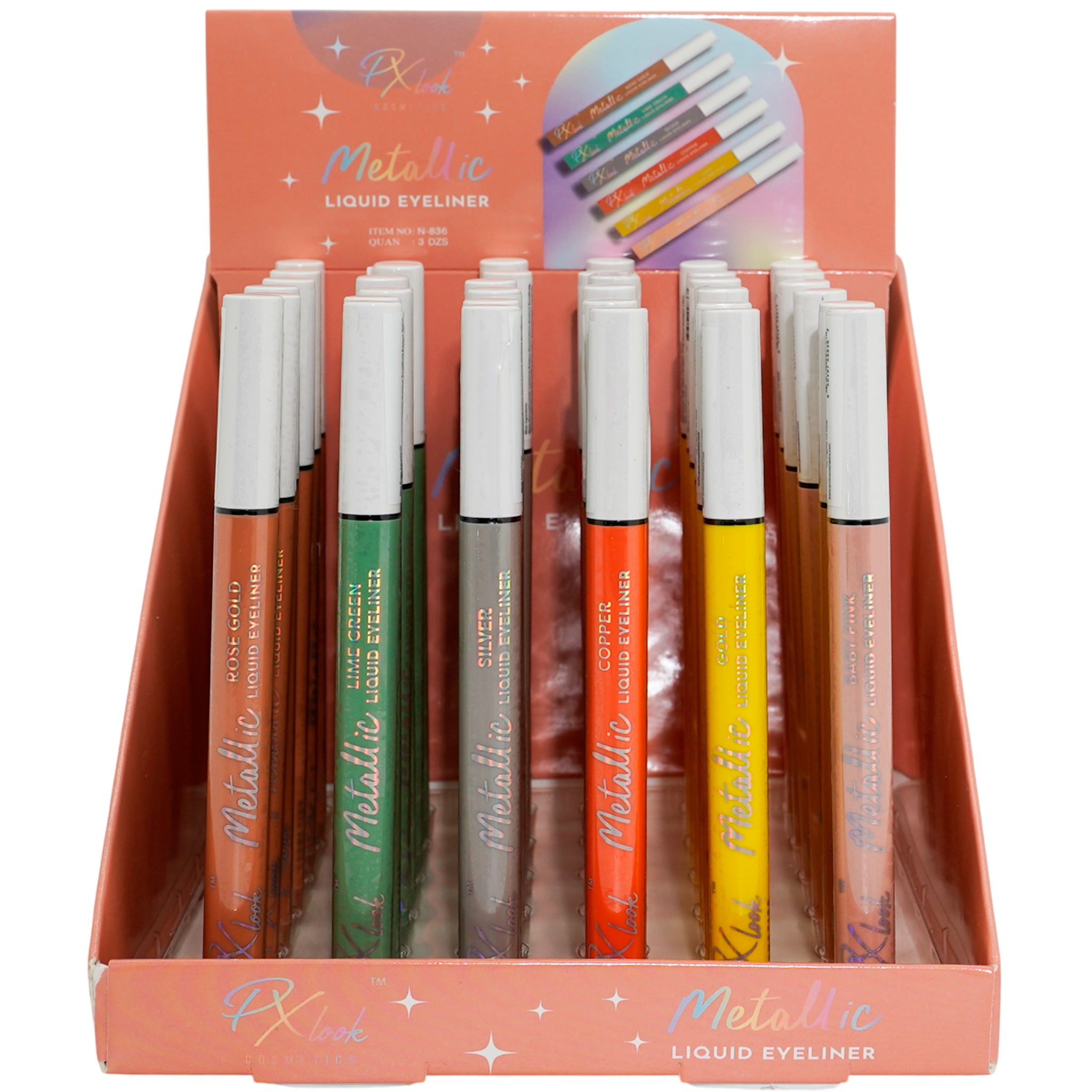 (36-pack) Px Look Metallic Liquid Eyeliner
