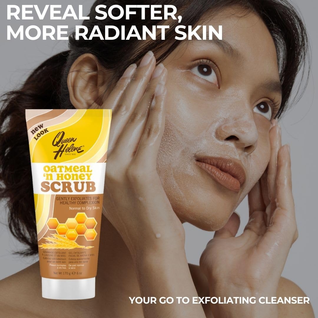 Queen Helene Gentle Oatmeal Honey Facial Scrub Comforting Exfoliator That