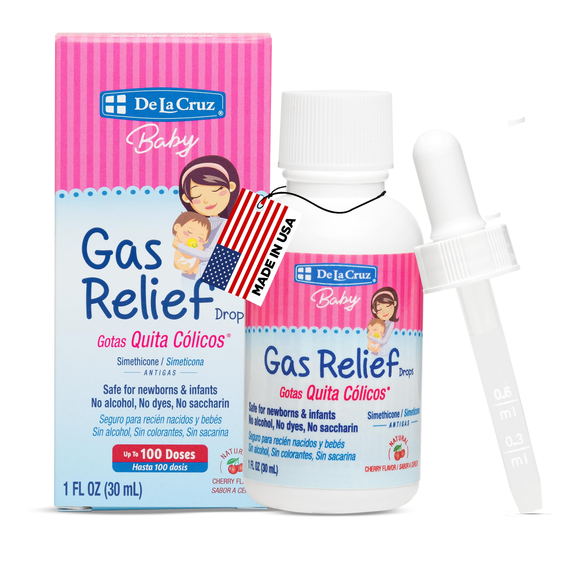 De la Cruz Gas Drops for Babies Quita Cólicos Infant Gas Relief With