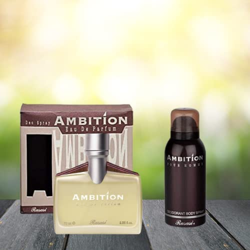 [Set] Rasasi Ambition Ambition Men Deo + Deodorant | Bergamot Floral Spices Musk and - Thumbnail 3