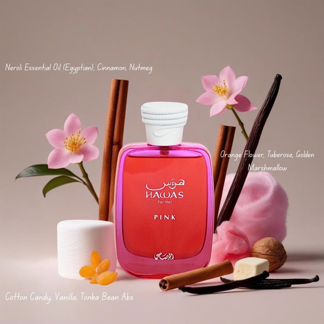 Rasasi Hawas Pink for Her Floral Fruity With Neroli Vanilla Cotton Candy - Thumbnail 3