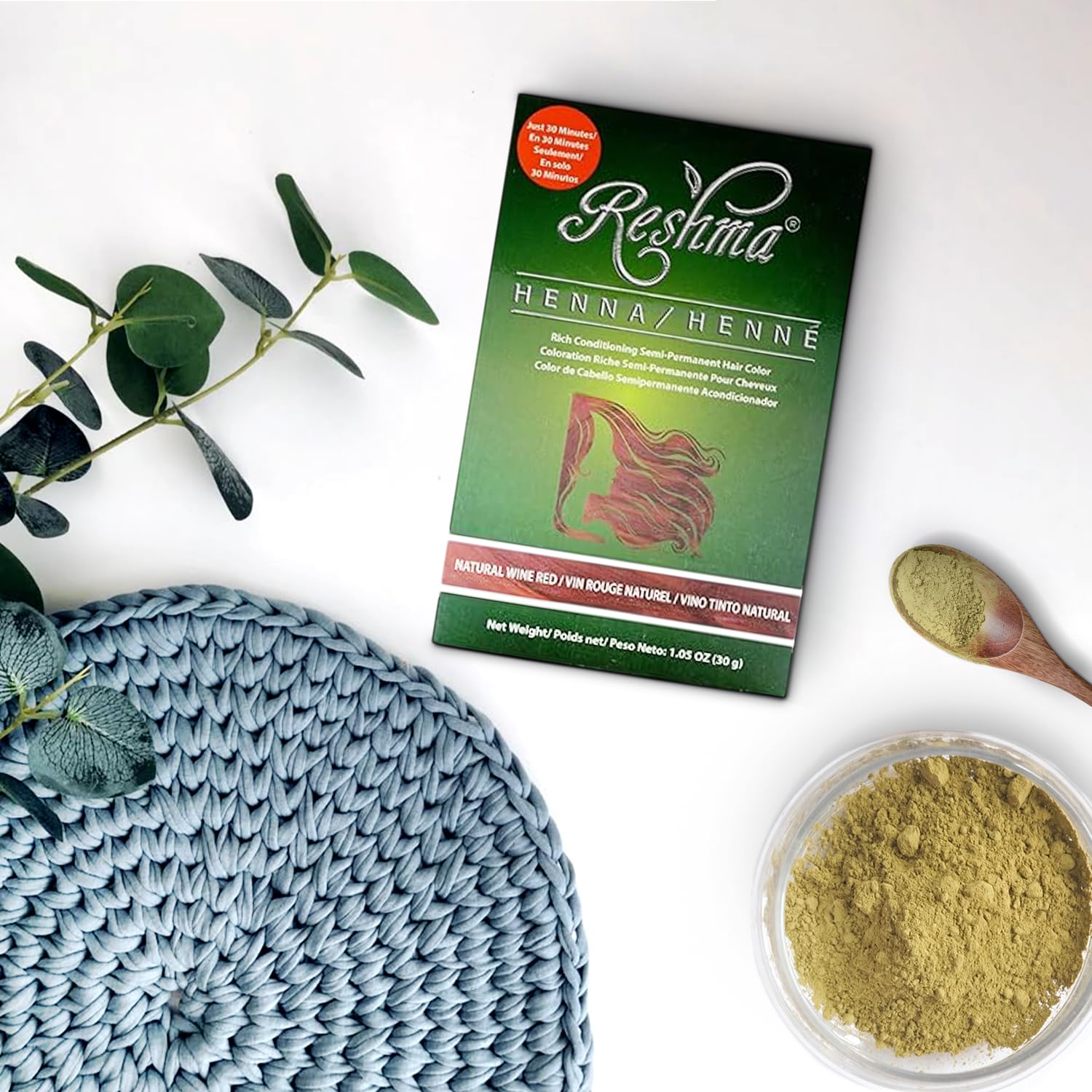 30 Minute Henna Hair Dye Soft Shiny Hair Henna Hair Color Dye 100% Gray - Thumbnail 2