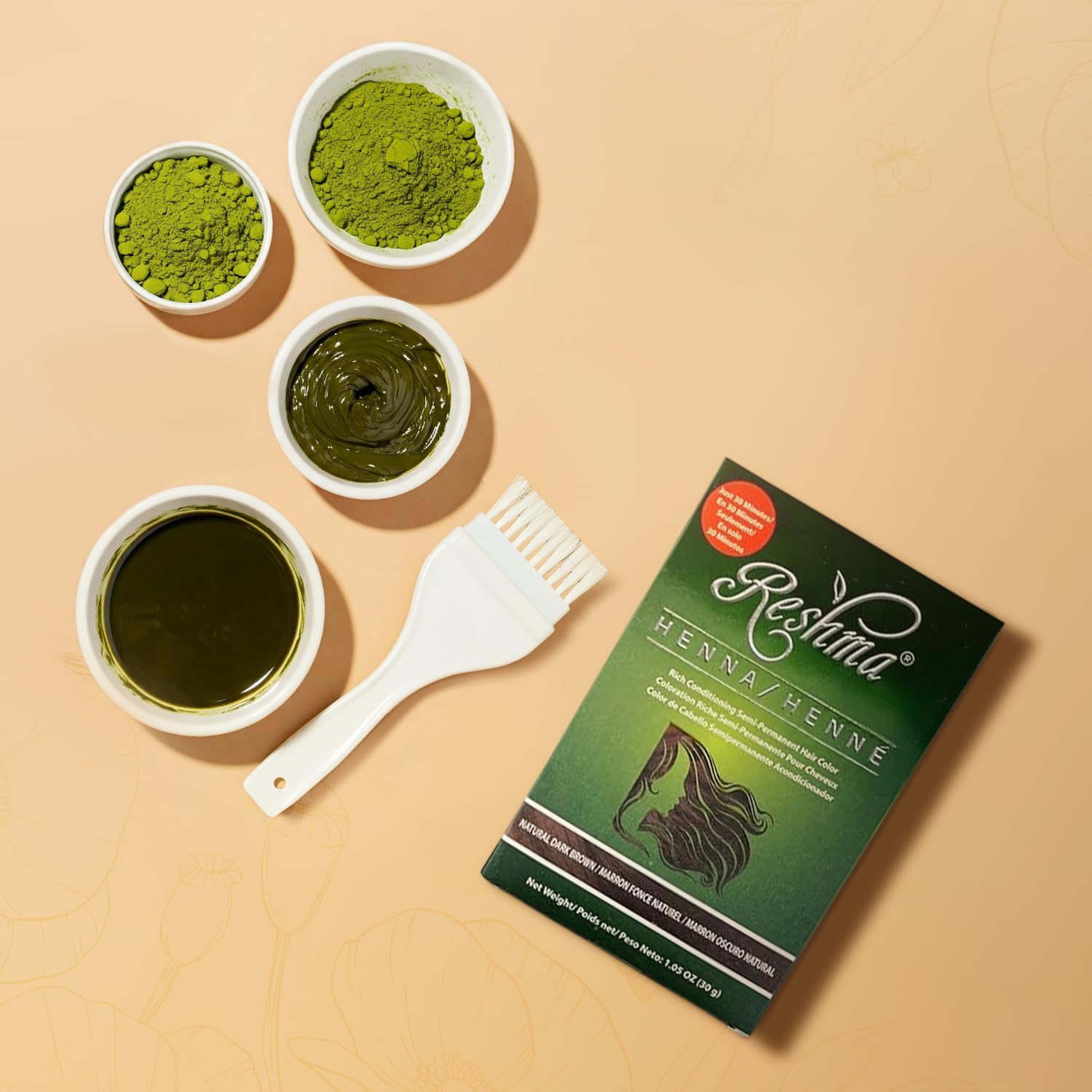 30 Minute Henna Hair Dye Soft Shiny Hair Henna Hair Color Dye 100% Gray - Thumbnail 2