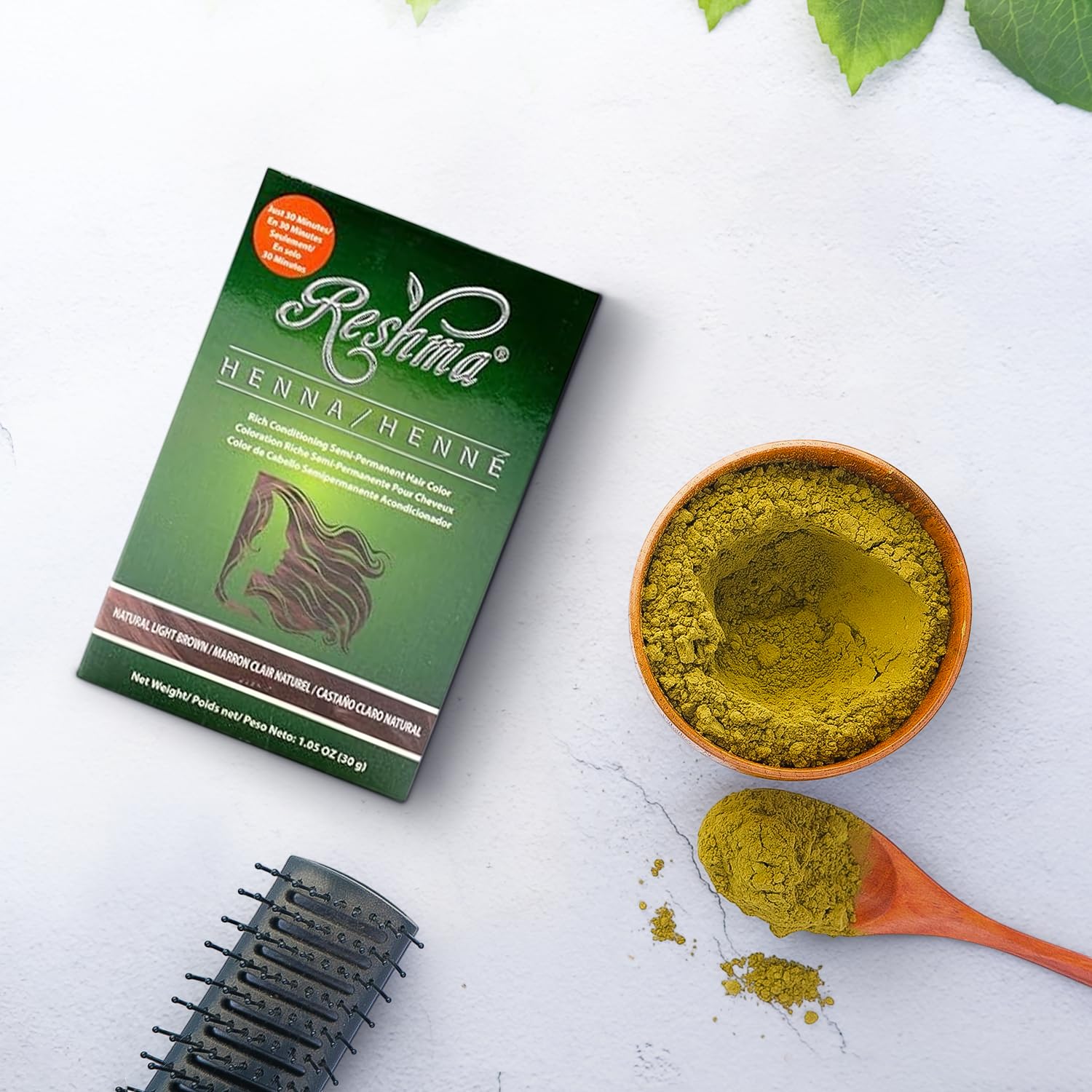 30 Minute Henna Hair Dye Soft Shiny Hair Henna Hair Color Dye 100% Gray - Thumbnail 2