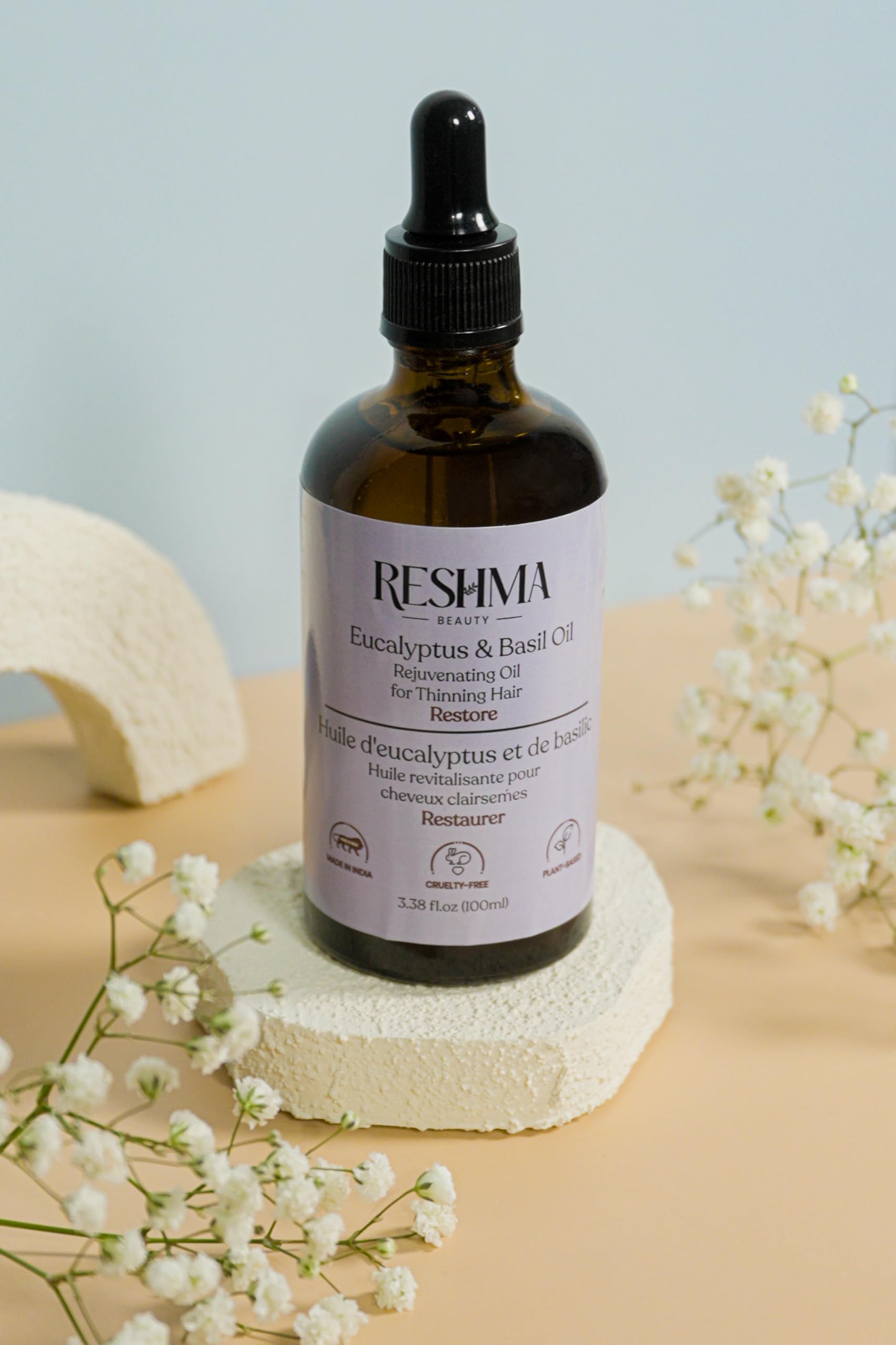 Reshma Beauty Eucalyptus Basil Henna Infused Restore Rejuvenating Oil With