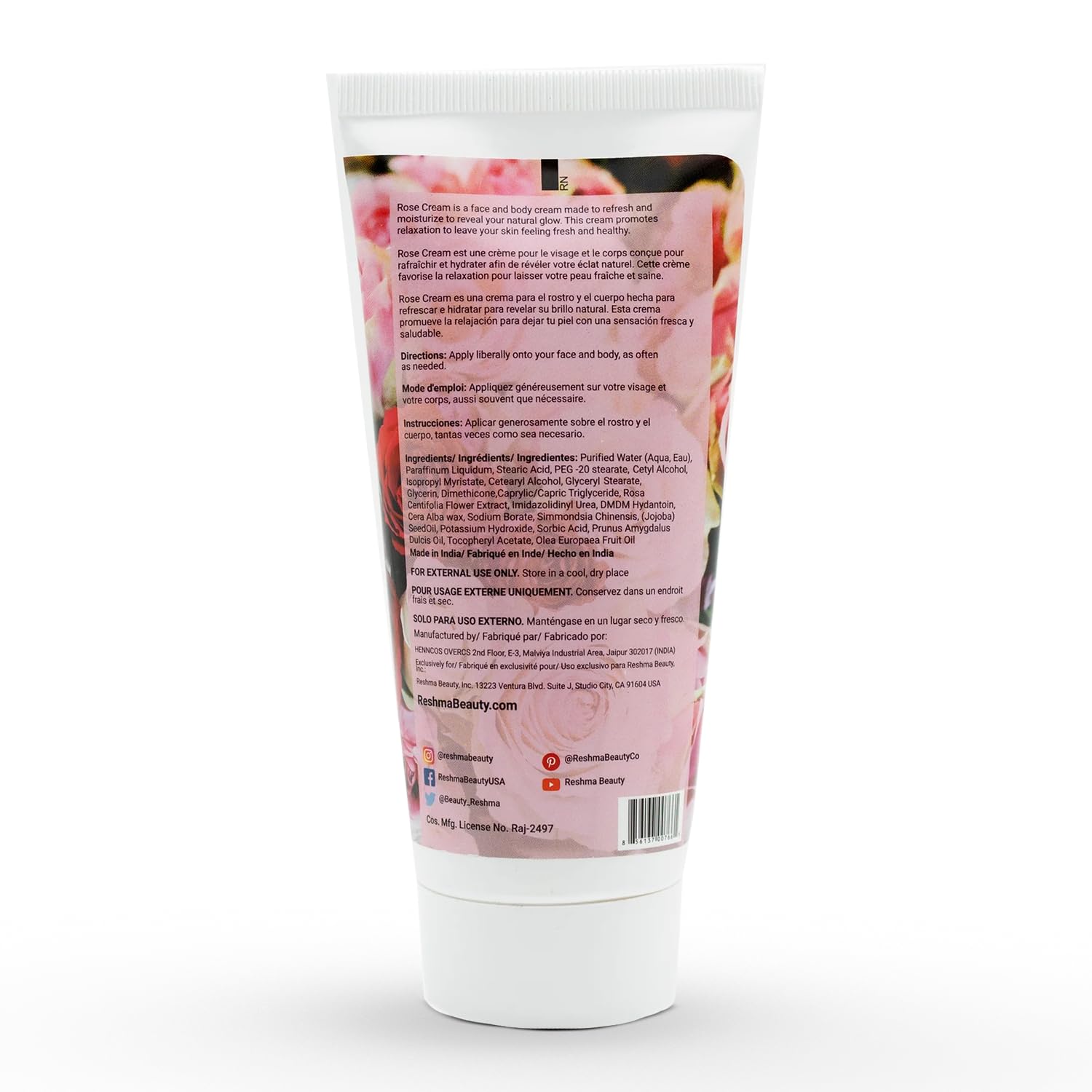 Reshma Beauty Rose Cream Face Body Cream for Normal To Dry Skin Enhances
