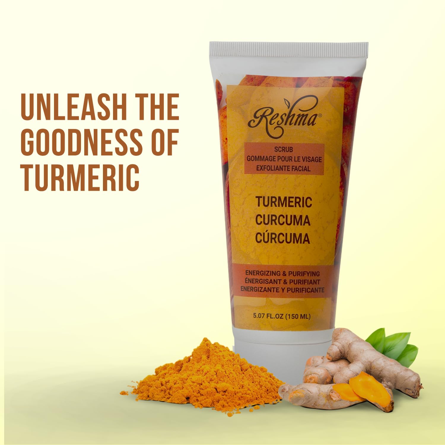 Reshma Natural Turmeric Scrub for Glowing Skin Gentle Soothing Skin Exfoliate - Thumbnail 2