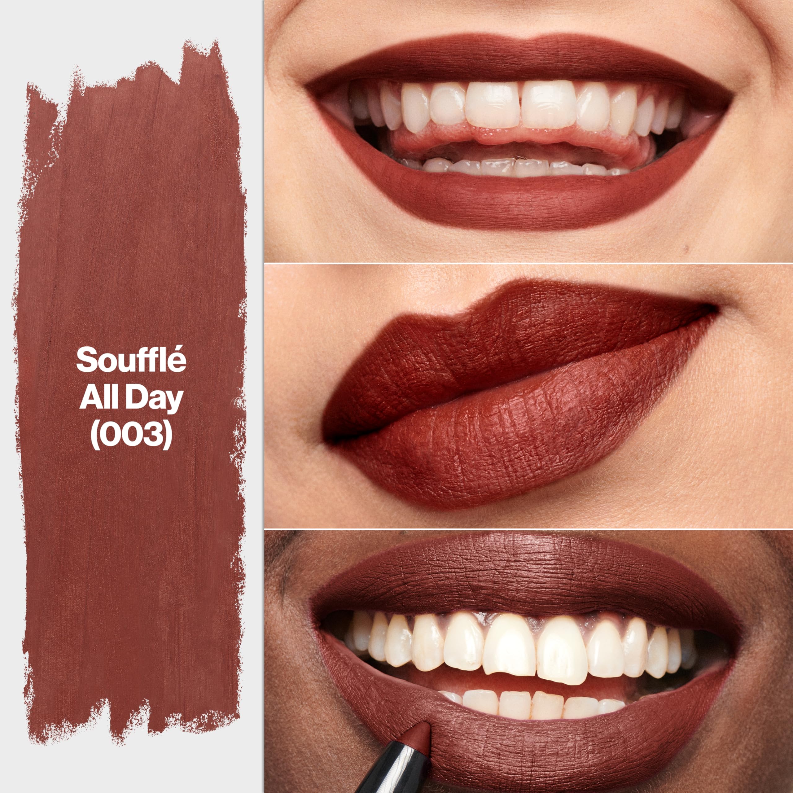 (12-pack) REVLON ColorStay Matte Lite Crayon Lipstick with Built-in Sharpener, Smudge-proof, Water-Resistant Non-Drying Lipcolor, 003 Soufflé All Day, 0.049 oz - Thumbnail 2