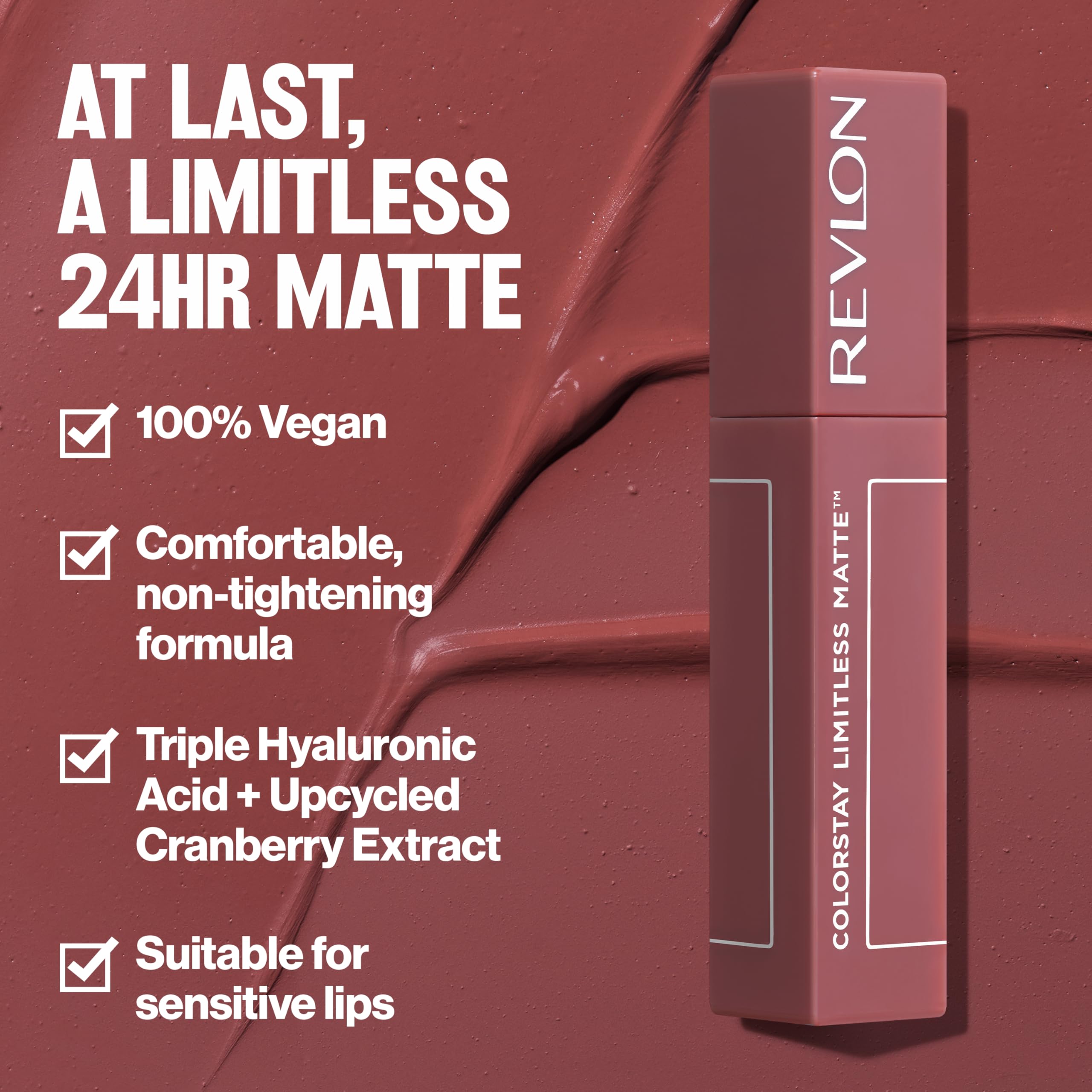 (12-pack) Revlon ColorStay Limitless Matte Liquid Lipstick, Vegan Formula, No-Budge, Longwear Lip Color, Long Lasting, Lightweight/Comfortable, Waterproof, 009 Hot Take, 0.17 fl oz - Thumbnail 3