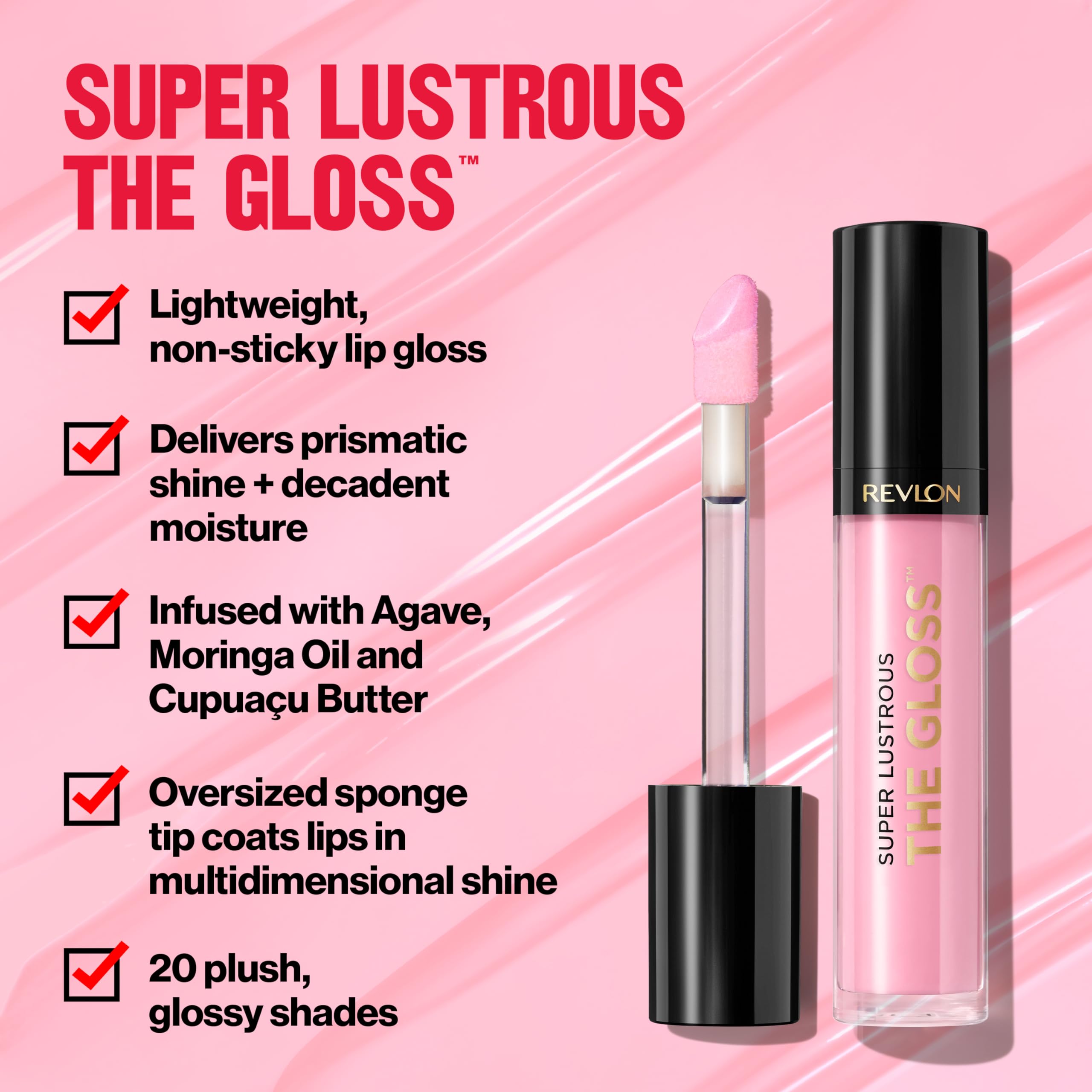 (12-pack) Revlon Super Lustrous Lip Gloss, Non-Sticky, Hydrating, High Shine Finish, 232 Pink Obsessed, 0.13 oz - Thumbnail 3