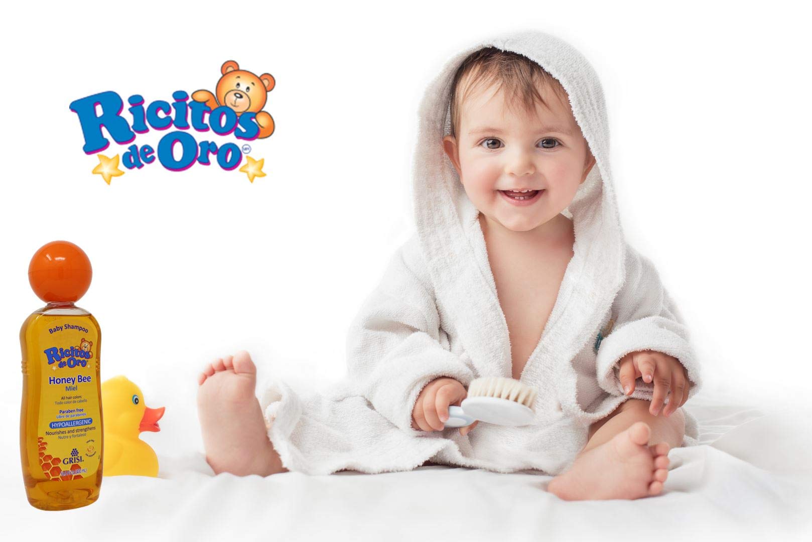 Honey Bee Ricitos de Oro Shampoo| Baby Shampoo With Pop Up Rattle Cap Paraben